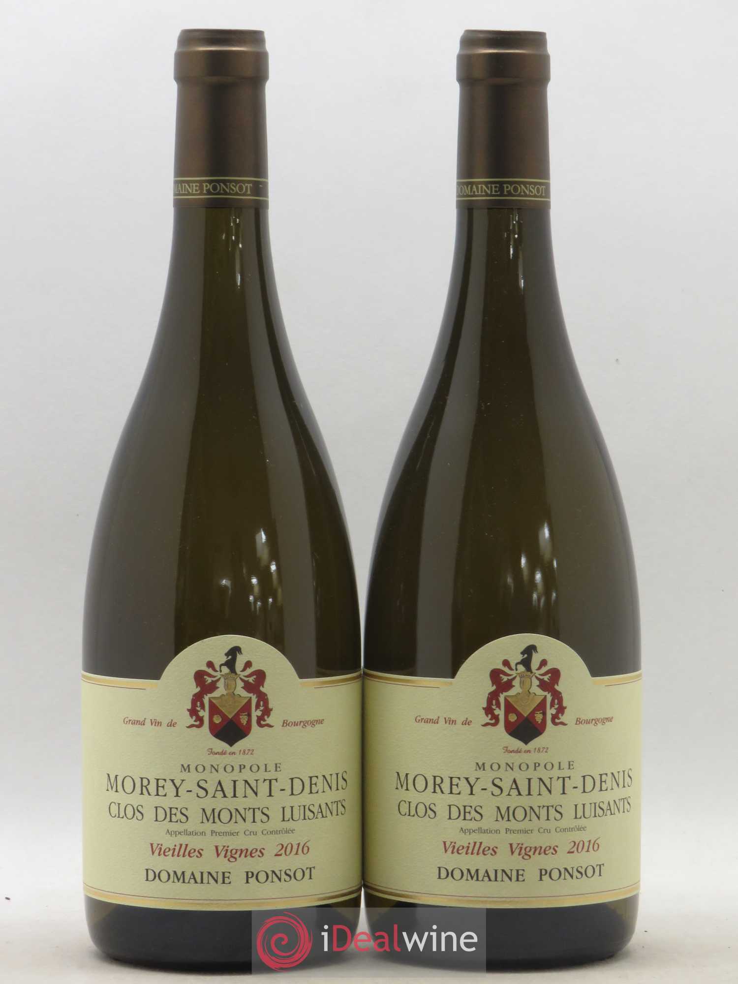 Morey Saint-Denis 1er Cru Clos des Monts Luisants Vieilles Vignes Ponsot (Domaine) 2016 - Lot of 2 bottles - 0
