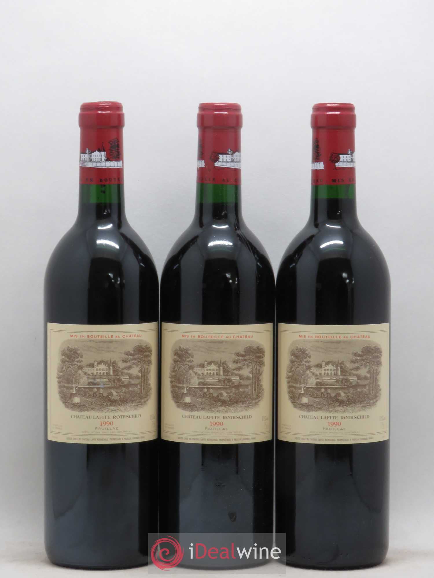 Château Lafite Rothschild 1er Grand Cru Classé 1990 - Lot de 3 bouteilles - 0