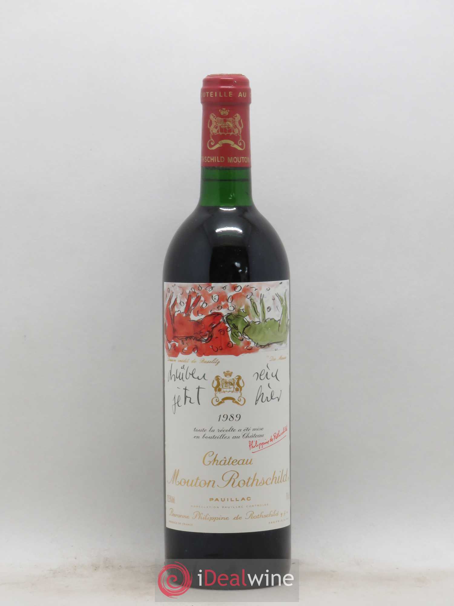 Château Mouton Rothschild 1er Grand Cru Classé 1989 - Lot de 1 bouteille - 0