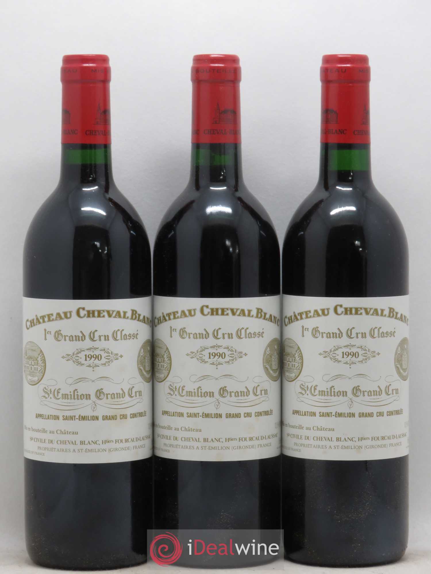 Château Cheval Blanc 1er Grand Cru Classé A 1990 - Lot de 3 bouteilles - 0