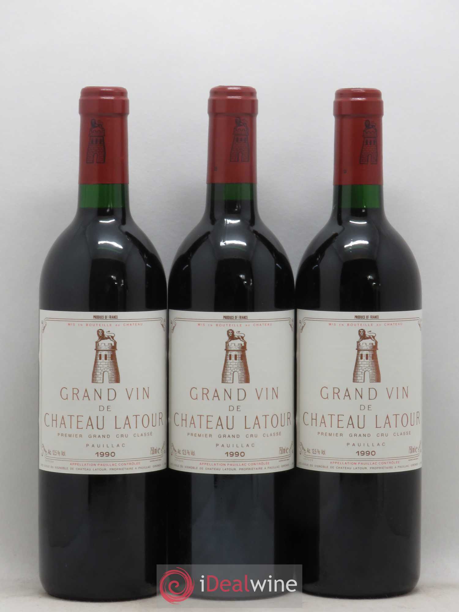 Château Latour 1er Grand Cru Classé 1990 - Lot de 3 bouteilles - 0