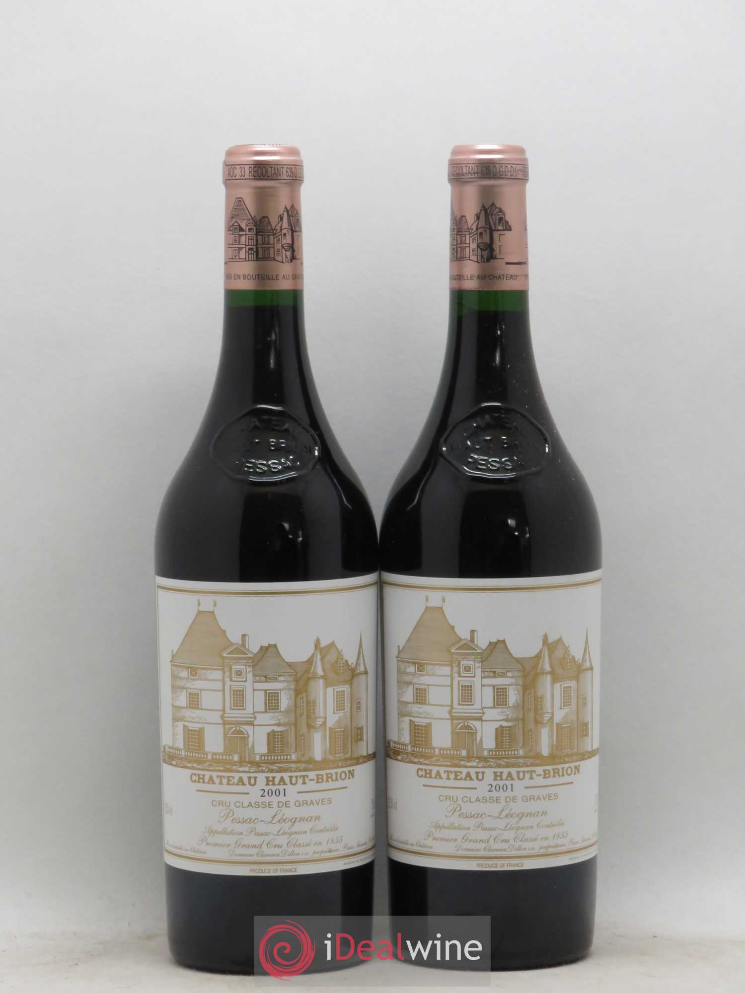 Château Haut Brion 1er Grand Cru Classé 2001 - Lot de 2 bouteilles - 0