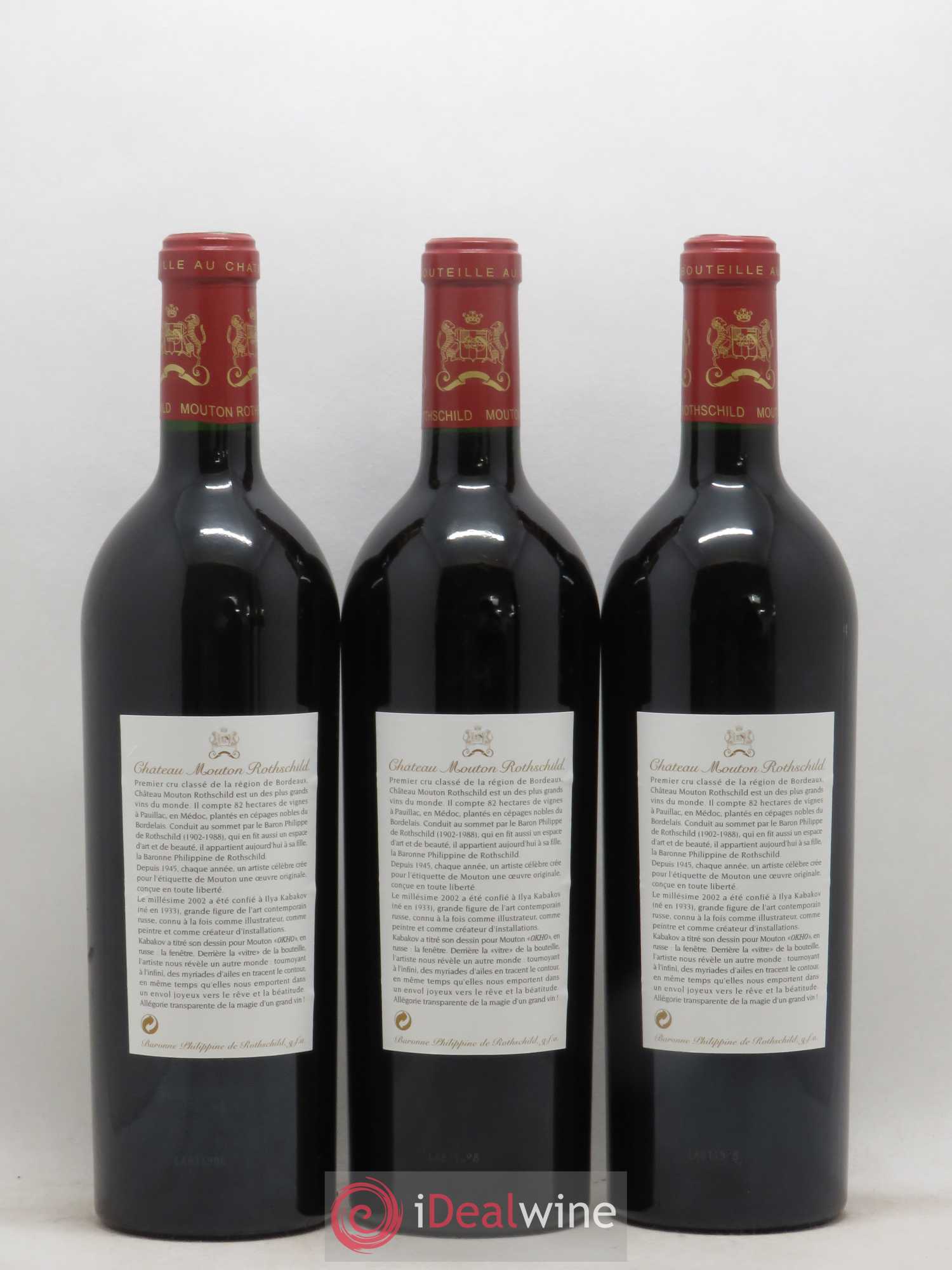 Château Mouton Rothschild 1er Grand Cru Classé 2002 - Lot de 6 bouteilles - 2