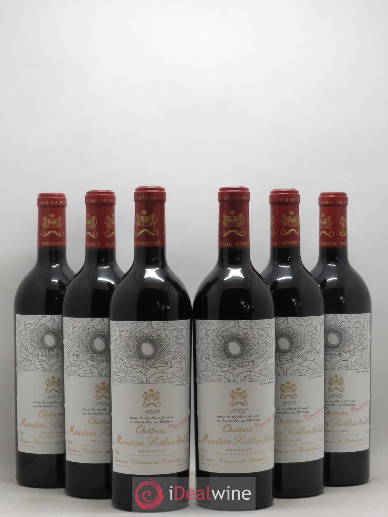 Château Mouton Rothschild 1er Grand Cru Classé 2002 - Lot de 6 bouteilles - 0