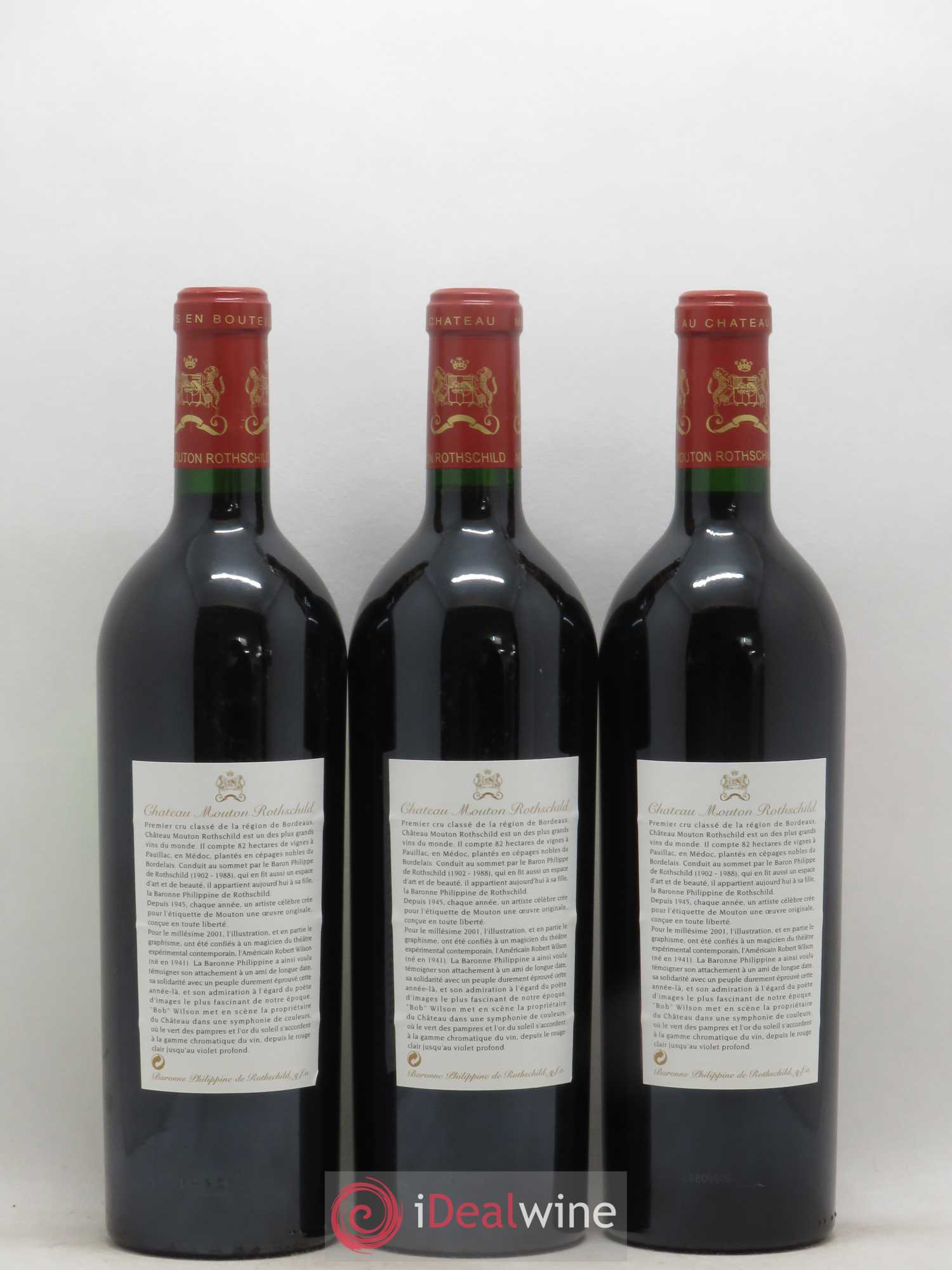 Château Mouton Rothschild 1er Grand Cru Classé 2001 - Lot de 6 bouteilles - 2