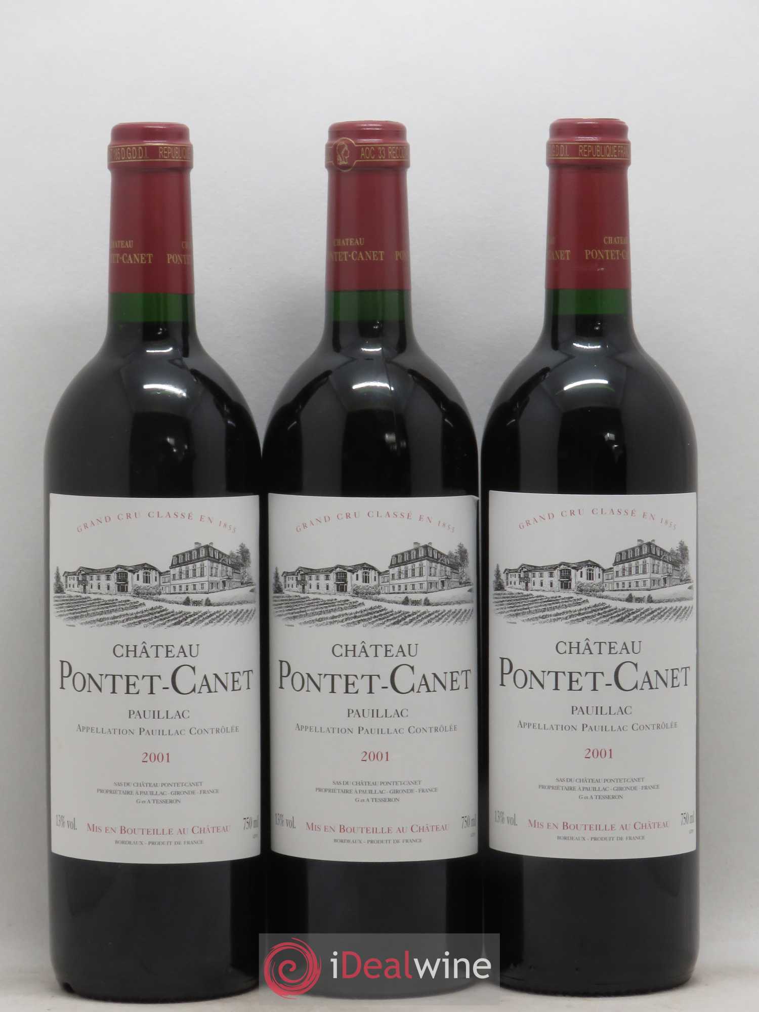 Château Pontet Canet 5ème Grand Cru Classé 2001 - Lot de 12 bouteilles - 3