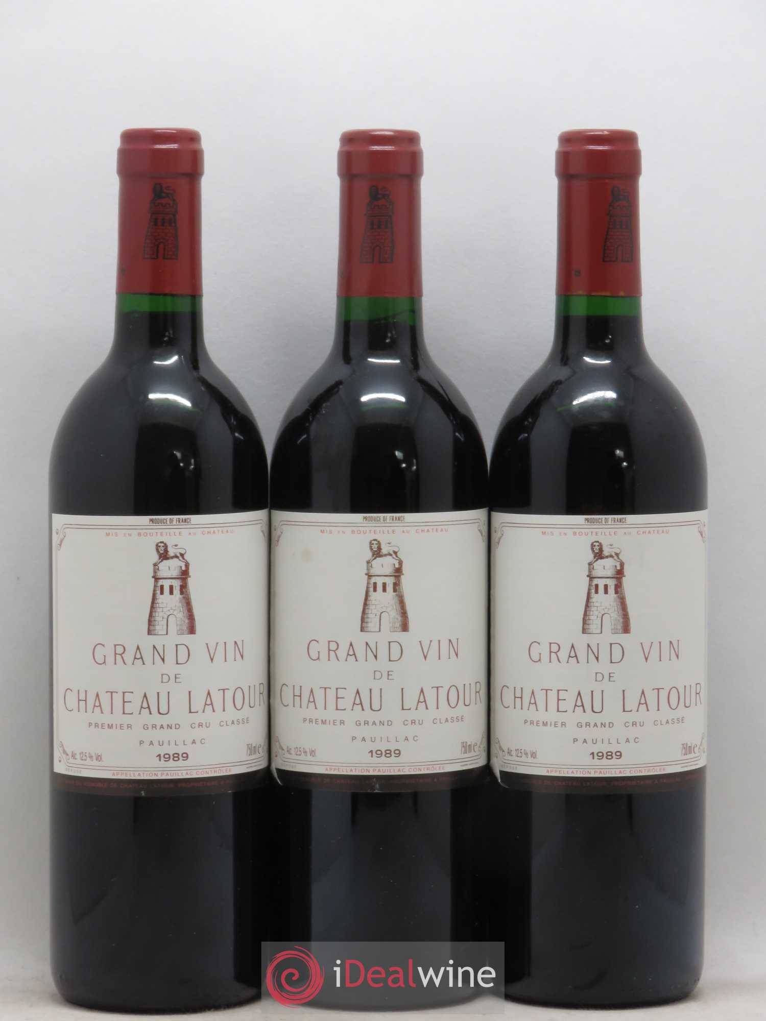 Château Latour 1er Grand Cru Classé 1989 - Lot de 3 bouteilles - 0