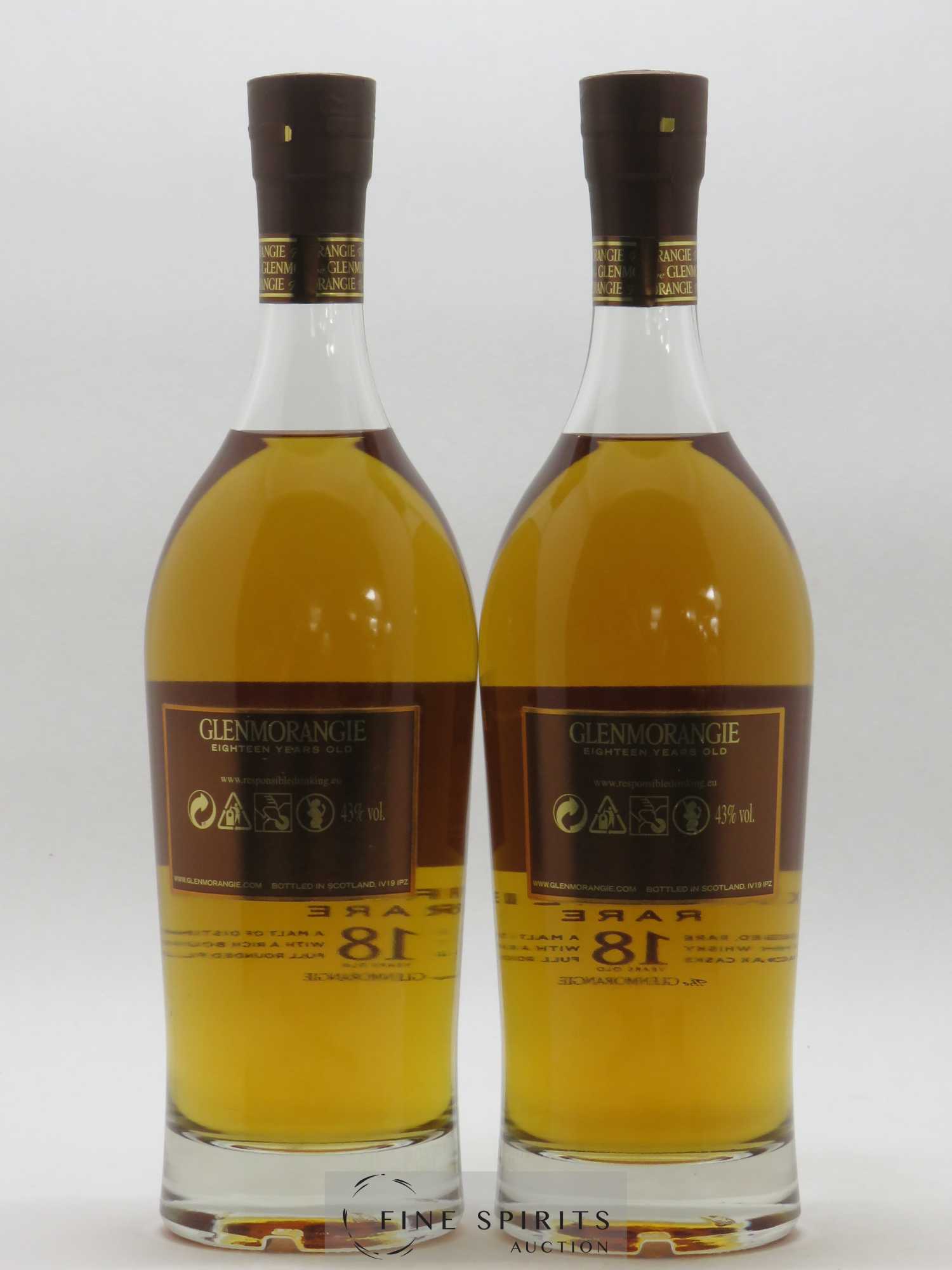 Glenmorangie 18 years Of. Extremely Rare Perfected by the Sixteen Men of Tain - Lot de 2 bouteilles - 2