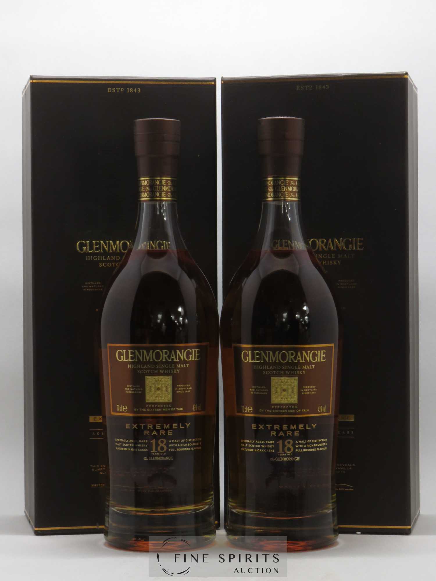 Glenmorangie 18 years Of. Extremely Rare Perfected by the Sixteen Men of Tain - Lot de 2 bouteilles - 0