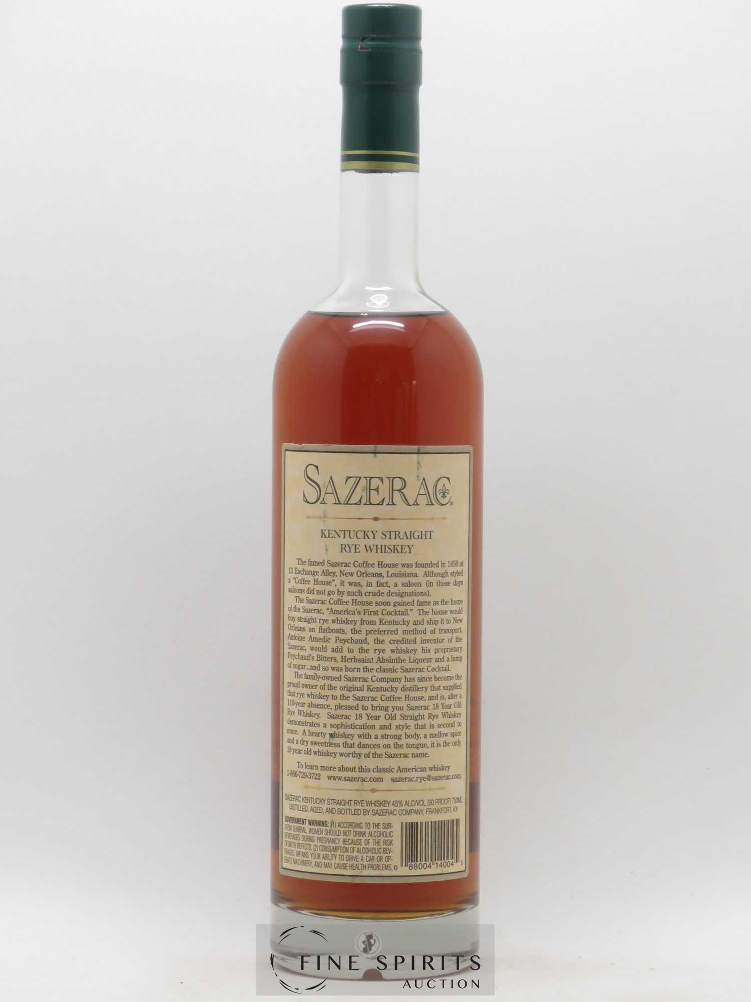 Sazerac 18 years Of. bottled 2013 - Lot de 1 bouteille - 1