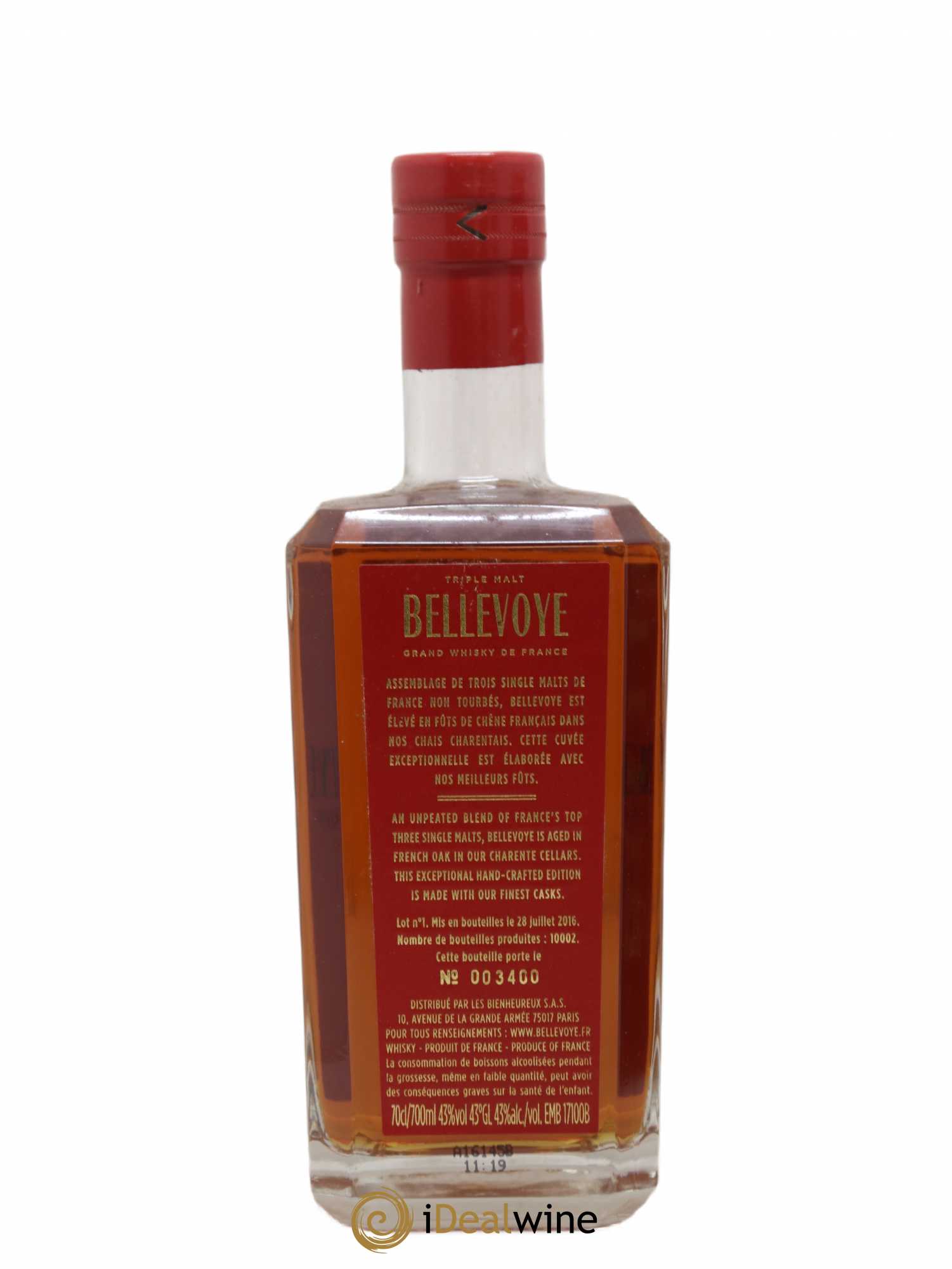 Bellevoye Of. Triple Malt One of 10002 - bottled 2016 - Lot de 1 bouteille - 2