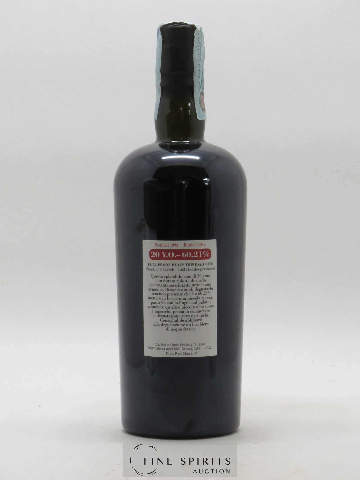 Caroni 20 years 1992 Velier Full Proof 1621 bottles - bottled 2012 - Lot de 1 bouteille - 2