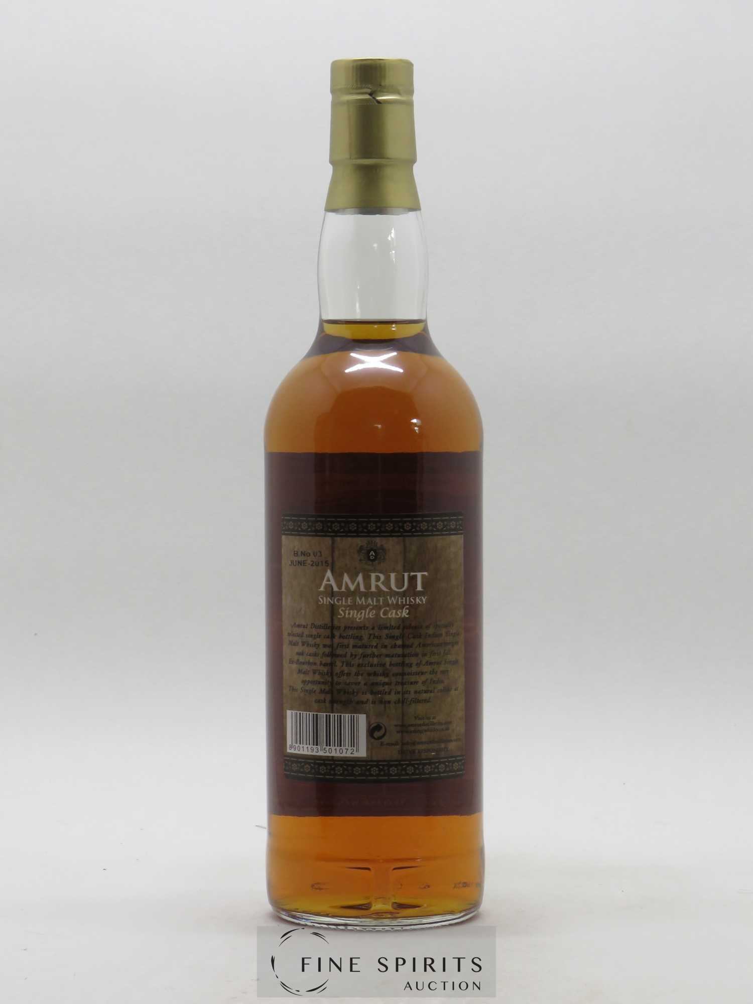 Amrut 2009 Of. Single Cask Ex-Bourbon Cask n°3434 - bottled 2015 Whiskybase NL - Lot de 1 bouteille - 2
