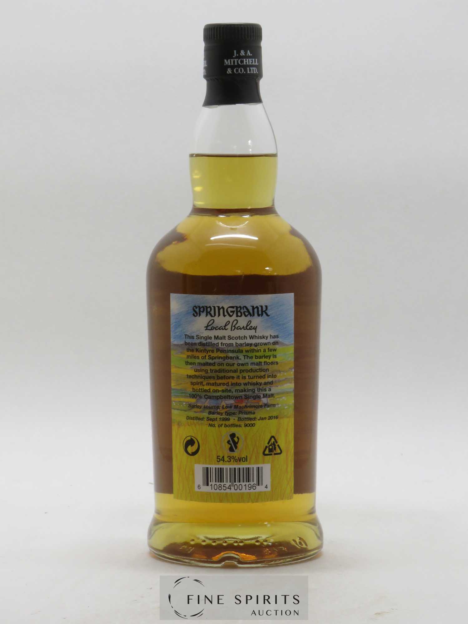 Springbank 16 years 1999 Of. Local Barley One of 9000 - bottled 2016 - Lot de 1 bouteille - 2