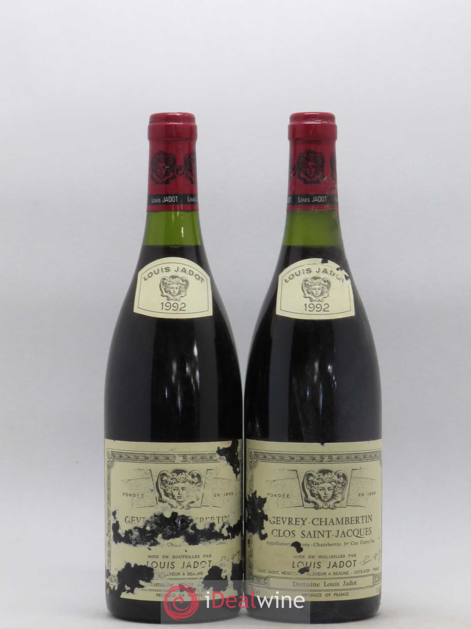 Gevrey-Chambertin 1er Cru Clos Saint Jacques Domaine Louis Jadot 1992 - Lot de 2 bouteilles - 0