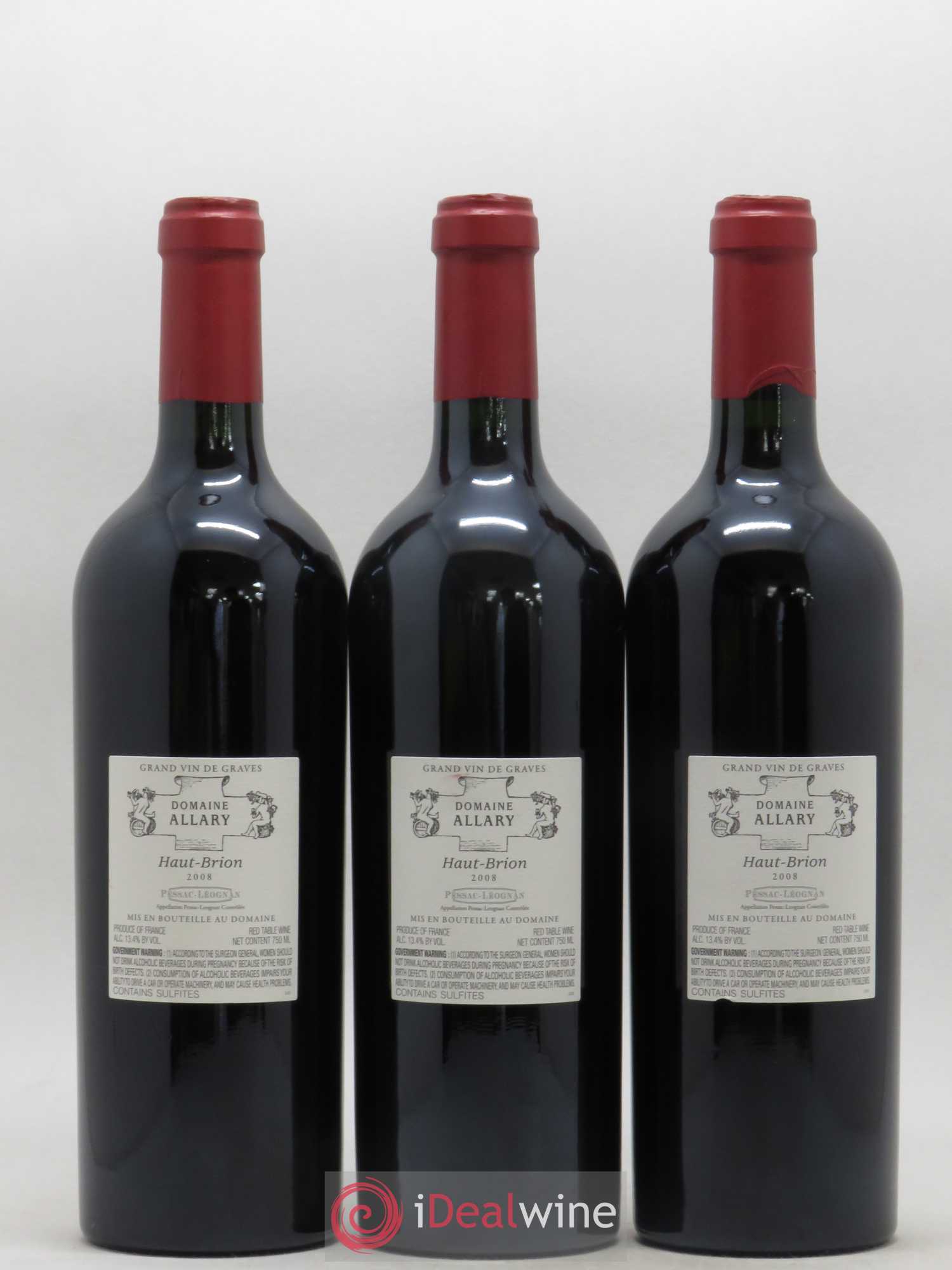 Domaine Allary Haut-Brion 2008 - Lot de 3 bouteilles - 1