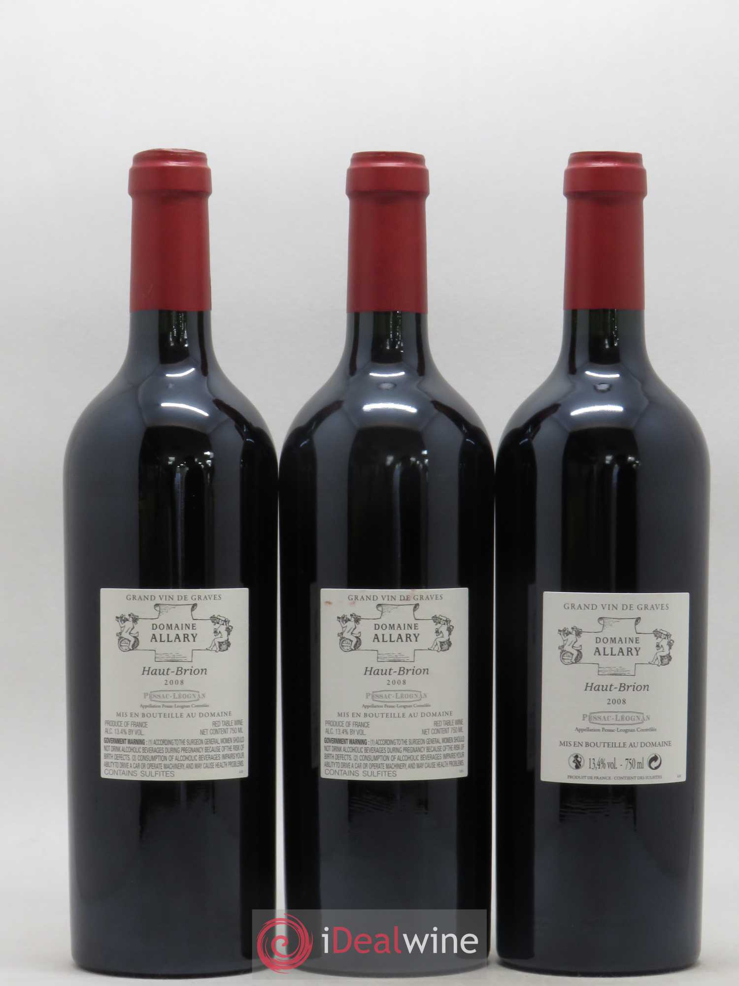 Domaine Allary Haut-Brion 2008 - Lot de 3 bouteilles - 1