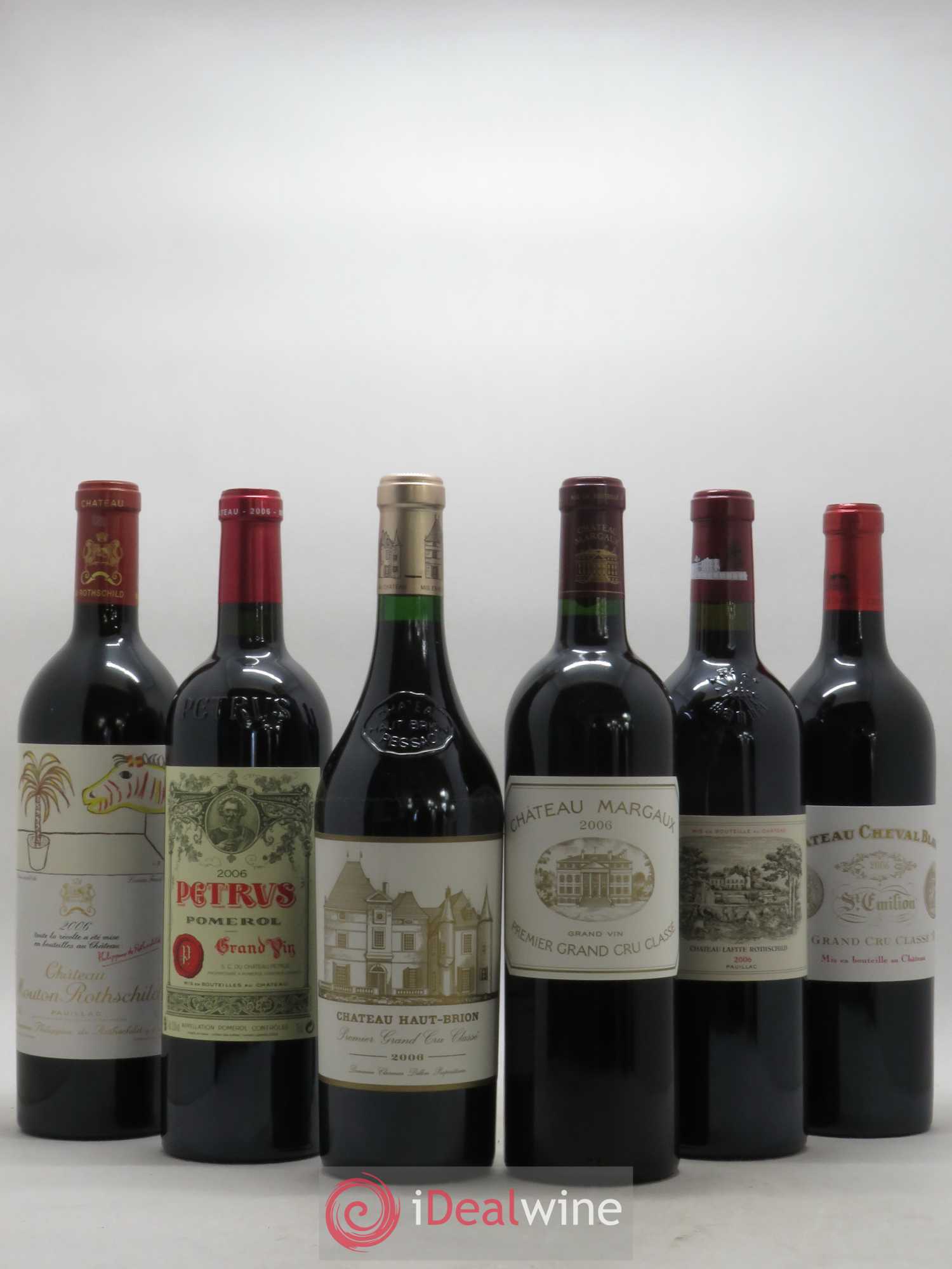Caisse Prestige Petrus - Latour - Margaux - Haut brion - Cheval blanc - Mouton Rothschild 2006 - Posten von 1 Flasche - 0