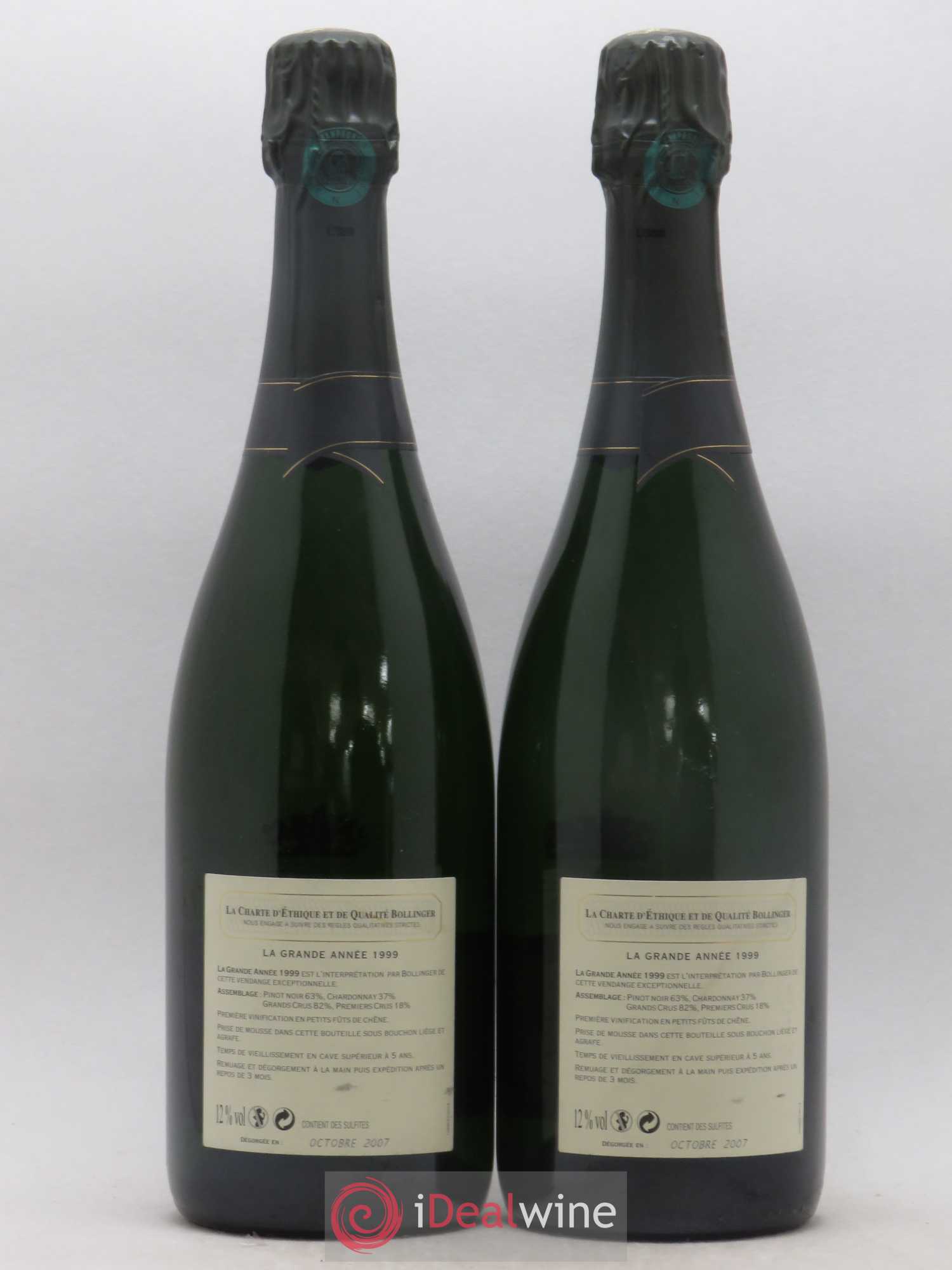 La Grande Année Brut Bollinger 1999 - Lot de 2 bouteilles - 1