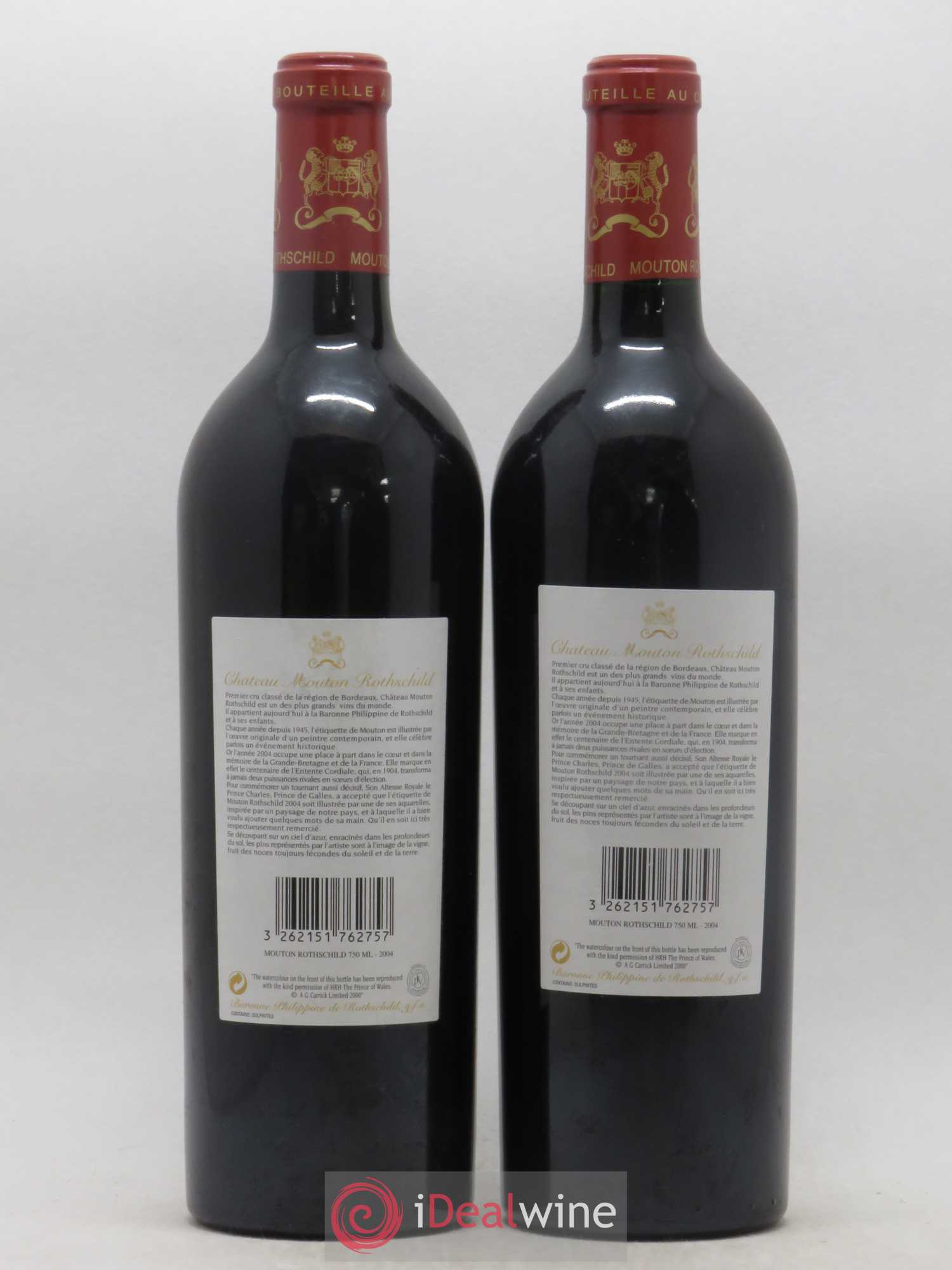 Château Mouton Rothschild 1er Grand Cru Classé 2004 - Lot de 2 bouteilles - 1