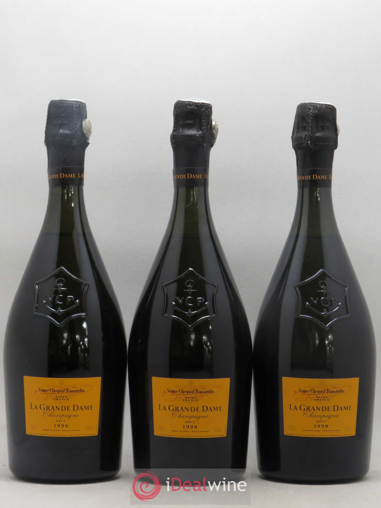 La Grande Dame Veuve Clicquot 1998 - Lot de 3 bouteilles - 0