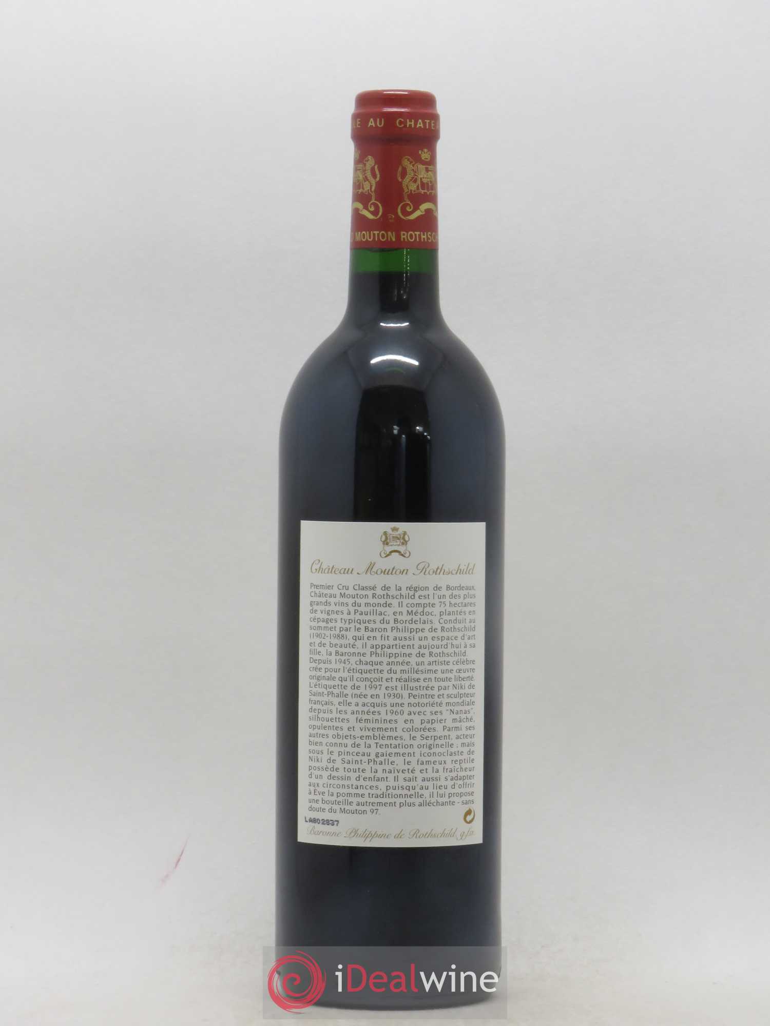 Château Mouton Rothschild 1er Grand Cru Classé 1997 - Lot de 1 bouteille - 1