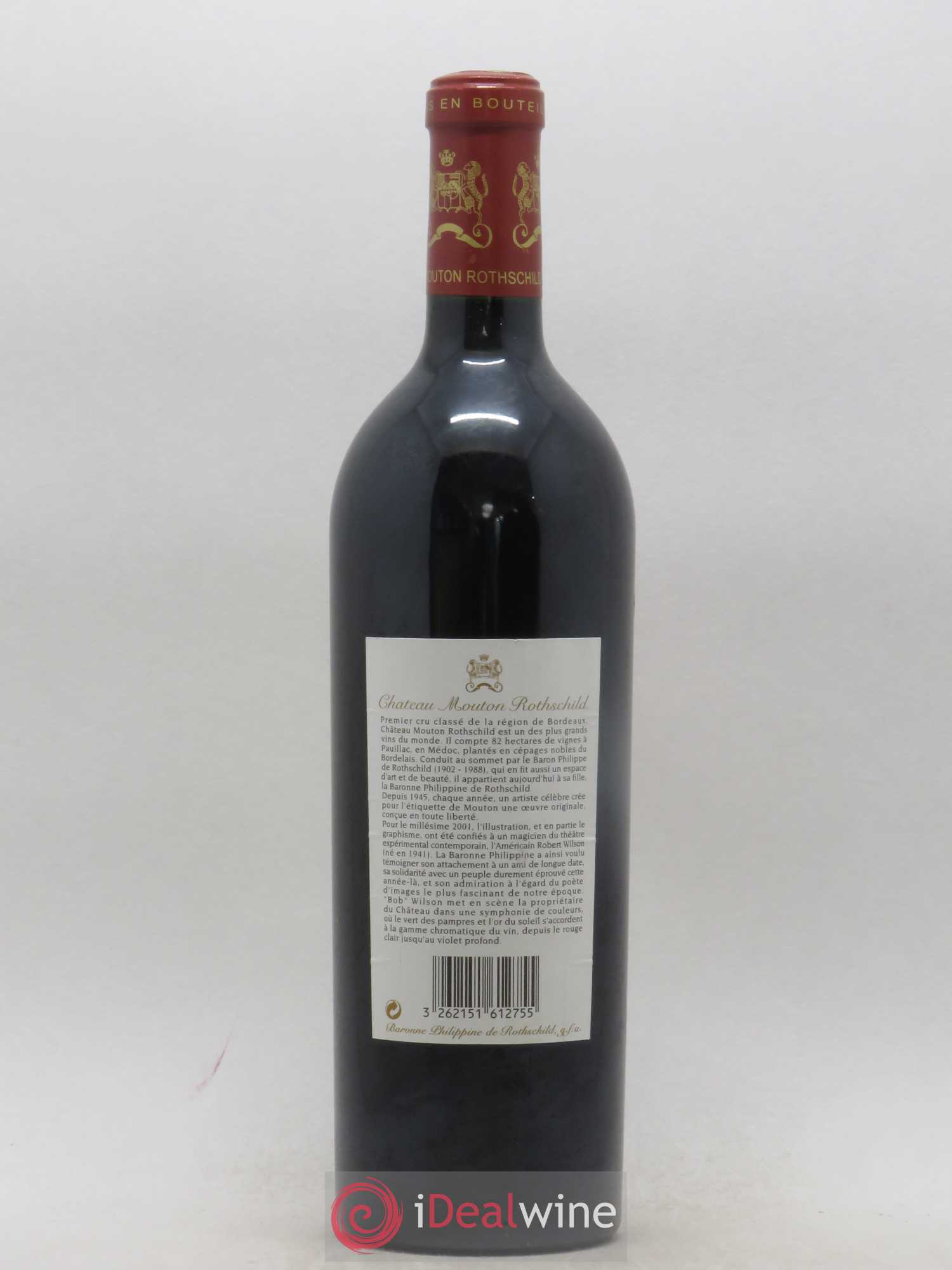 Château Mouton Rothschild 1er Grand Cru Classé 2001 - Lot de 1 bouteille - 1