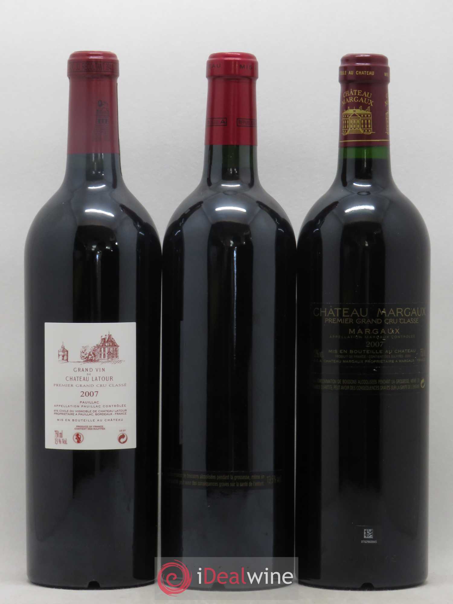 Caisse Prestige Petrus - Lafite Rothschild - Mouton Rothschild - Haut Brion - Margaux - Cheval Blanc 2007 - Posten von 1 Flasche - 2