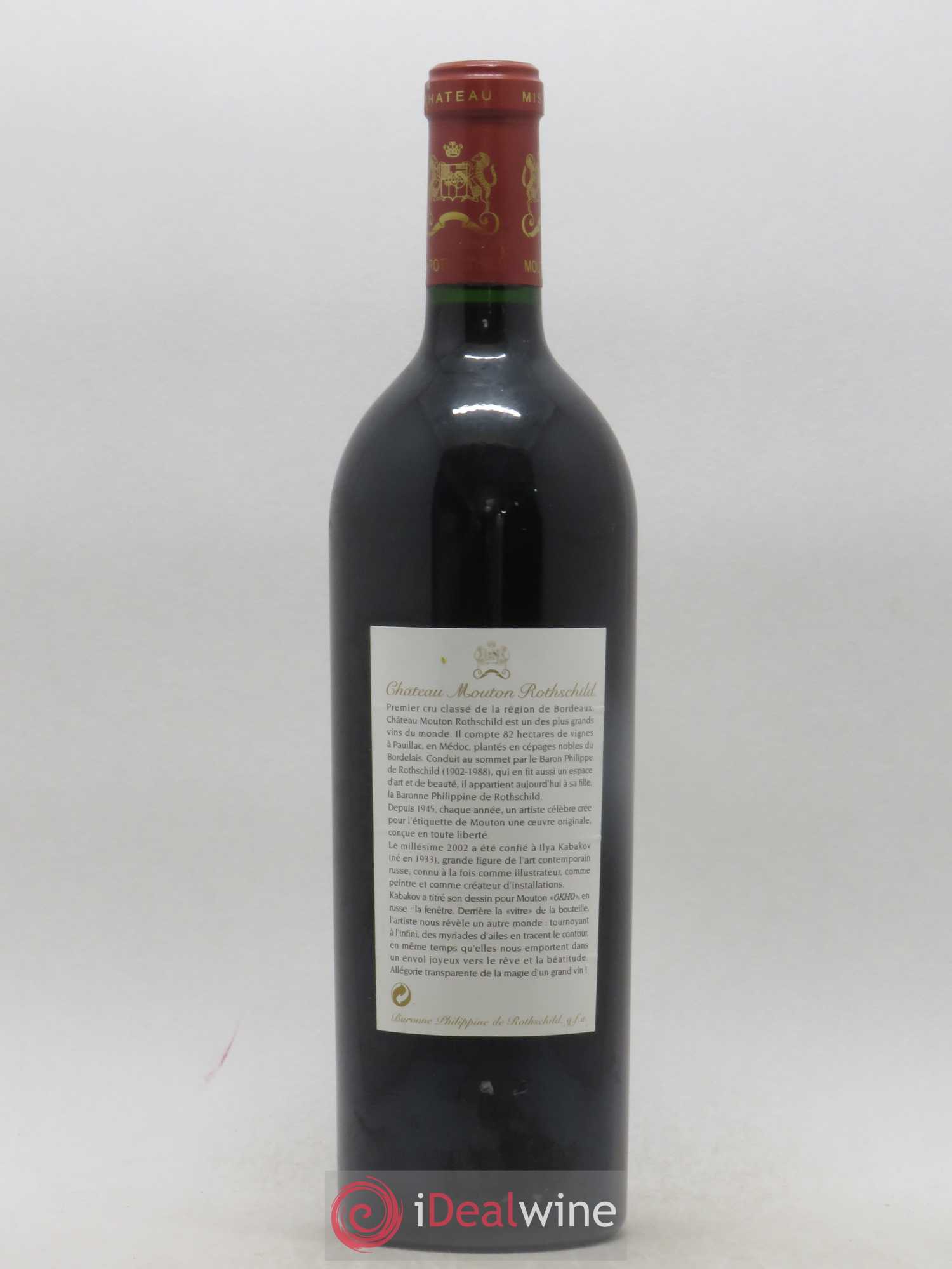 Château Mouton Rothschild 1er Grand Cru Classé 2002 - Lot de 1 bouteille - 1