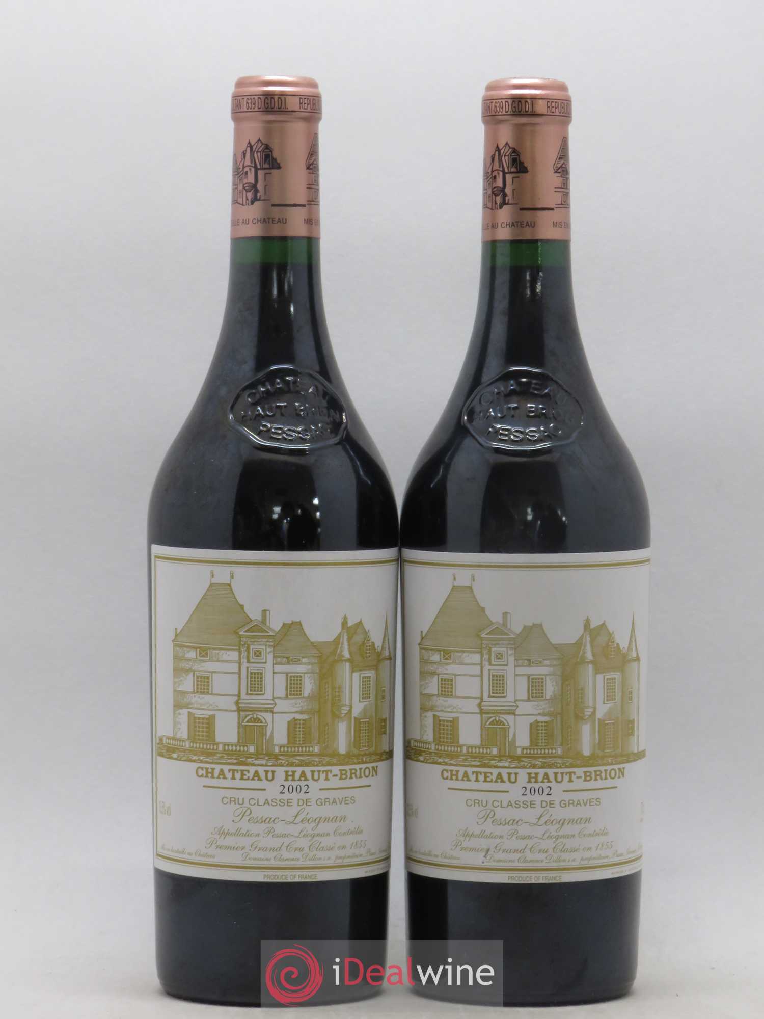 Château Haut Brion 1er Grand Cru Classé 2002 - Lot de 2 bouteilles - 0