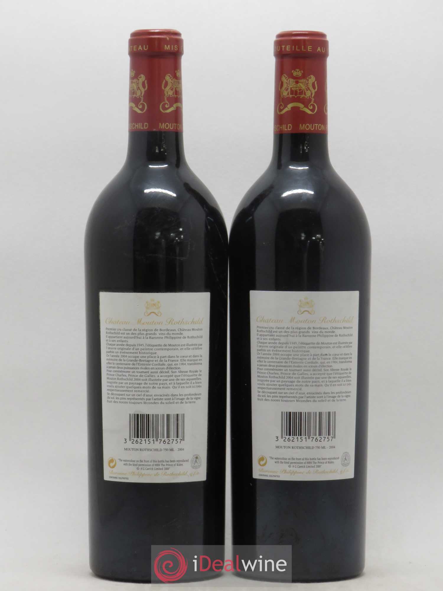 Château Mouton Rothschild 1er Grand Cru Classé 2004 - Lot de 2 bouteilles - 1