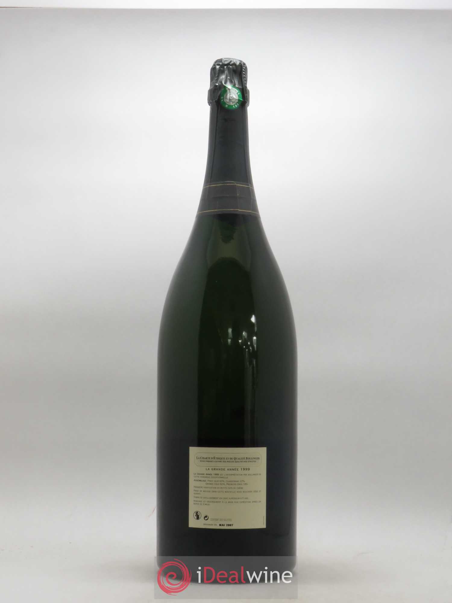 La Grande Année Brut Bollinger 1999 - Lot de 1 double magnum - 1