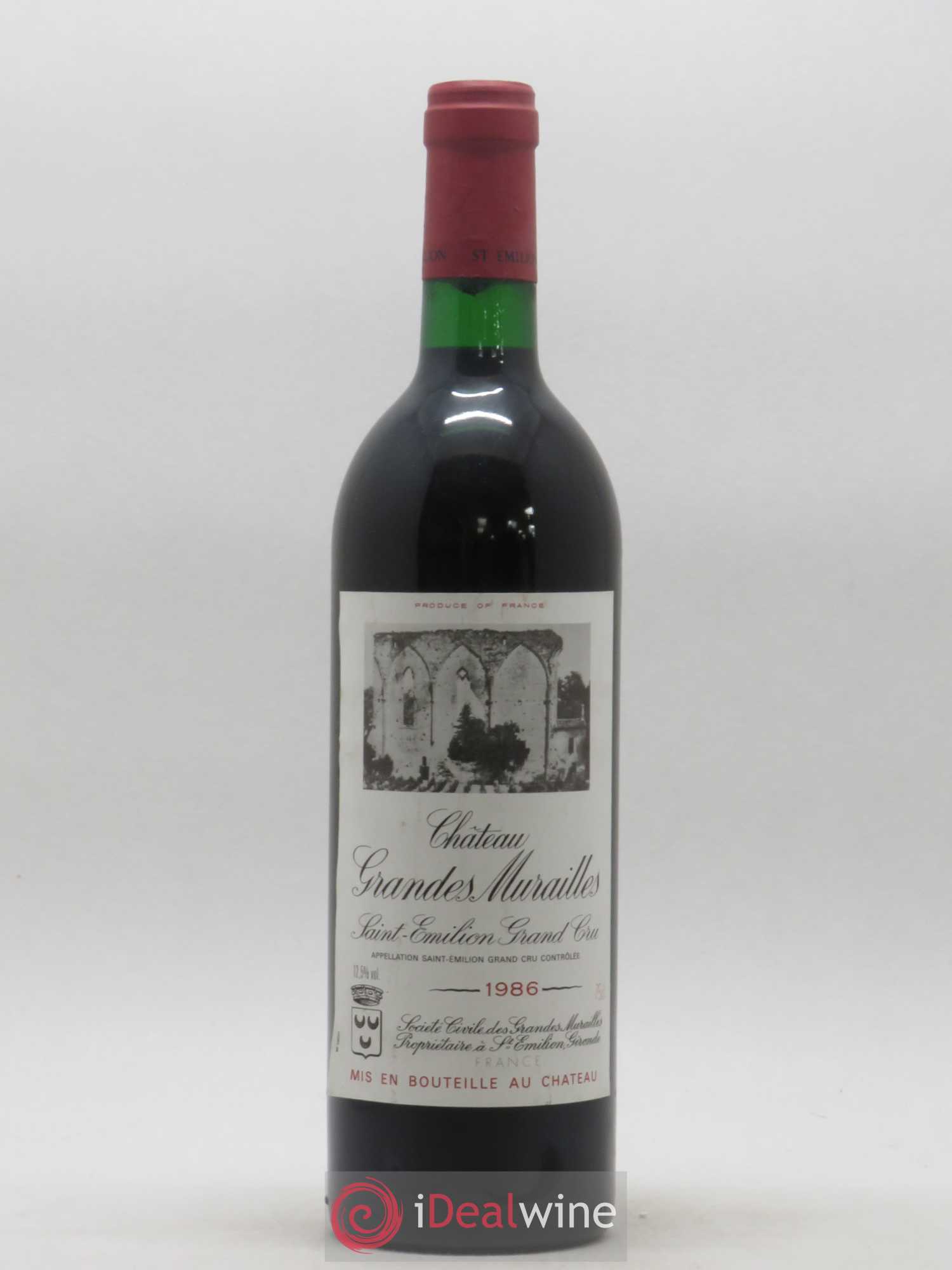 Château les Grandes Murailles Grand Cru Classé 1986 - Lot de 1 bouteille - 0