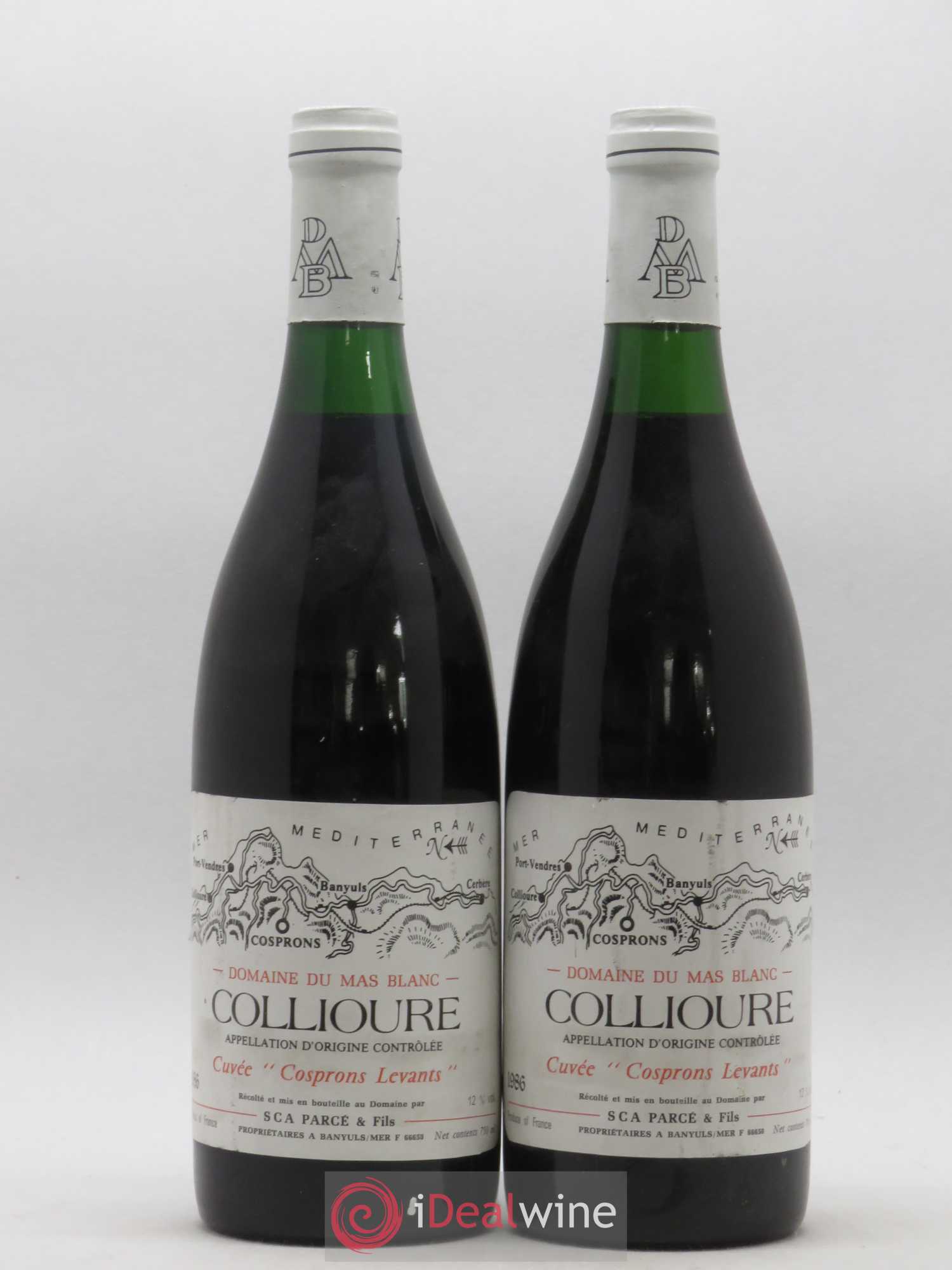 Collioure Cuvée Cosprons Levants Domaine du Mas Blanc 1986 - Posten von 2 Flaschen - 0