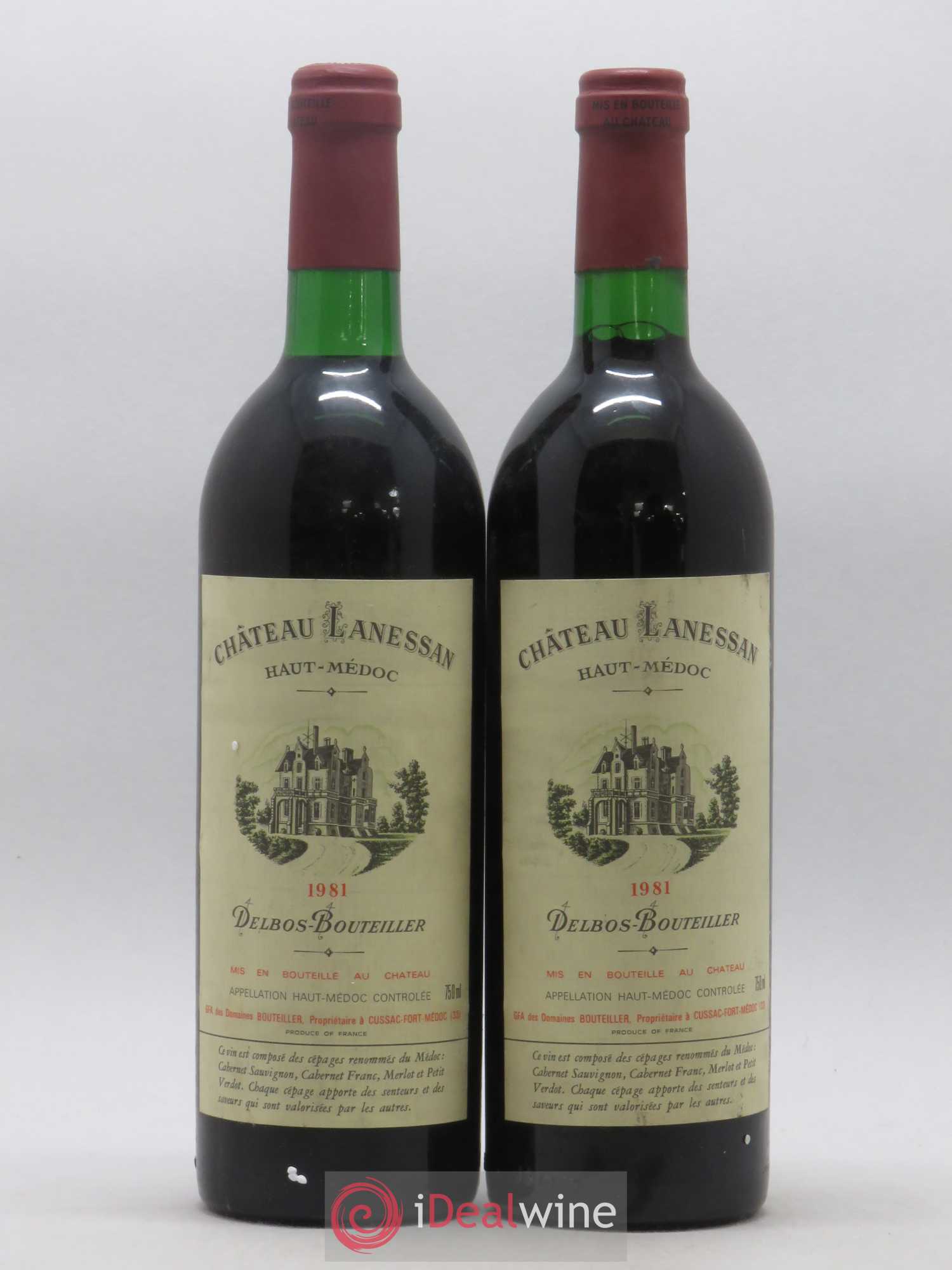 Château Lanessan Cru Bourgeois 1981 - Lot de 2 bouteilles - 0