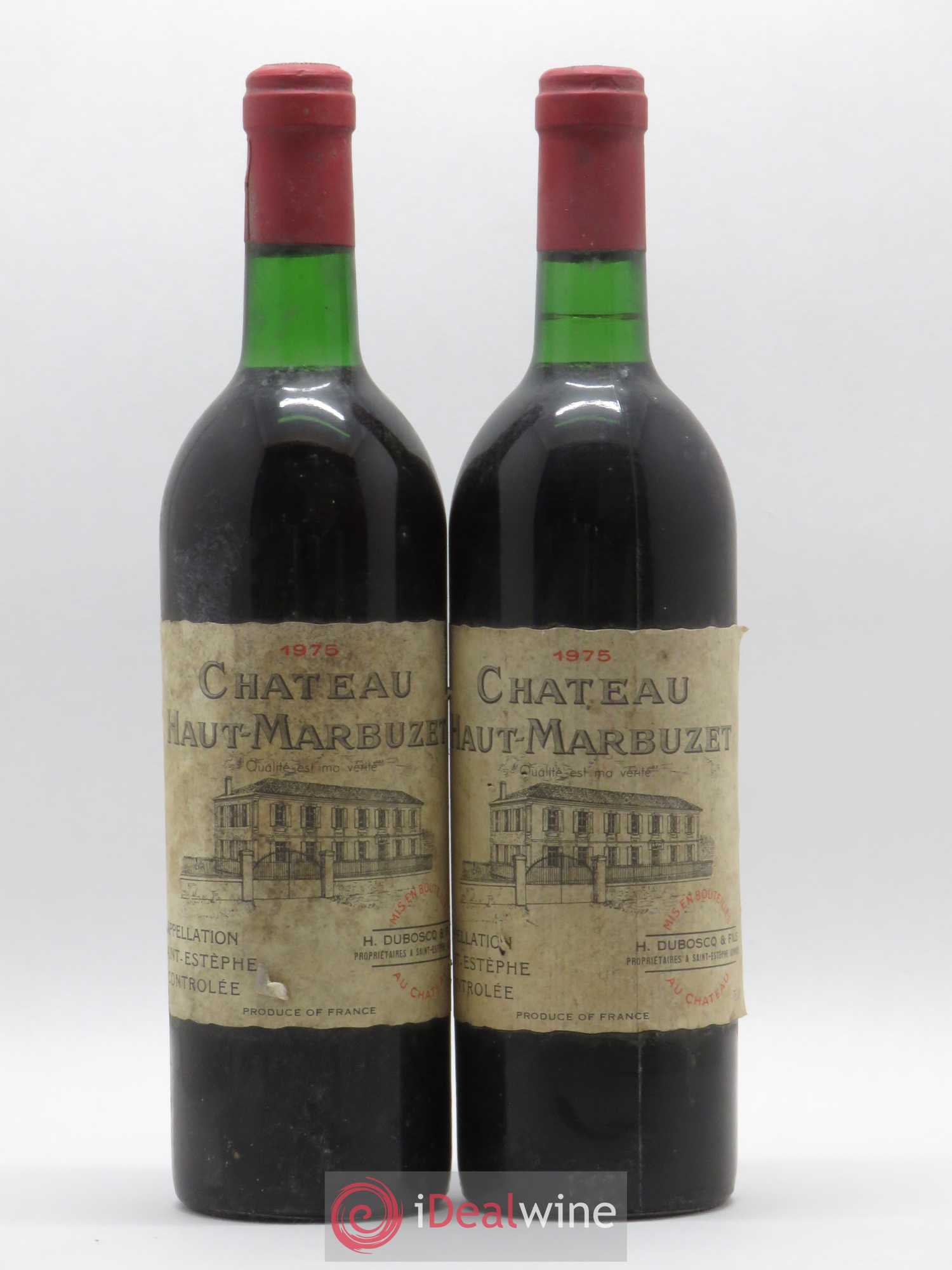 Château Haut Marbuzet 1975 - Lot de 2 bouteilles - 0
