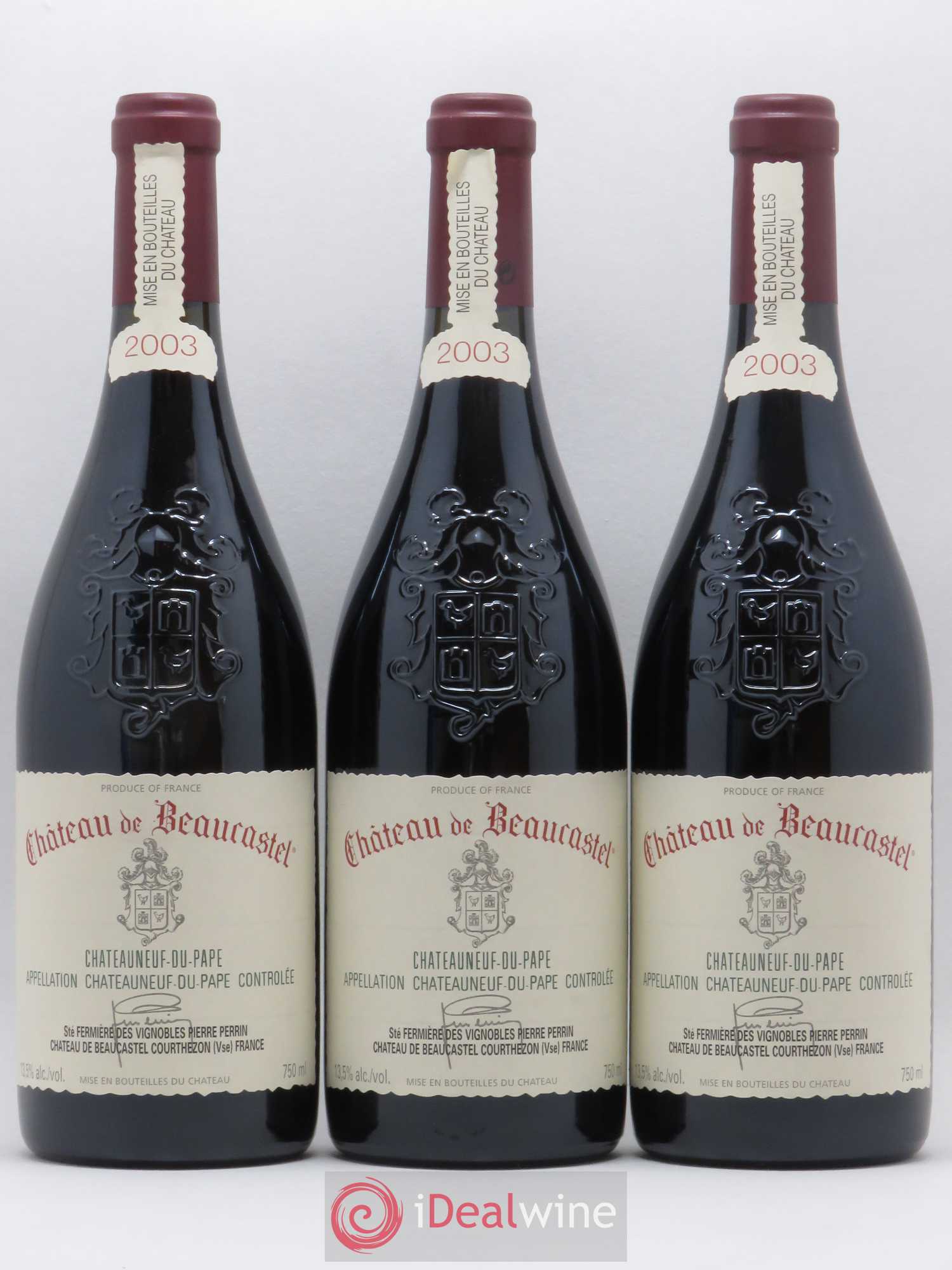 Châteauneuf-du-Pape Château de Beaucastel Famille Perrin 2003 - Lot de 6 bouteilles - 1