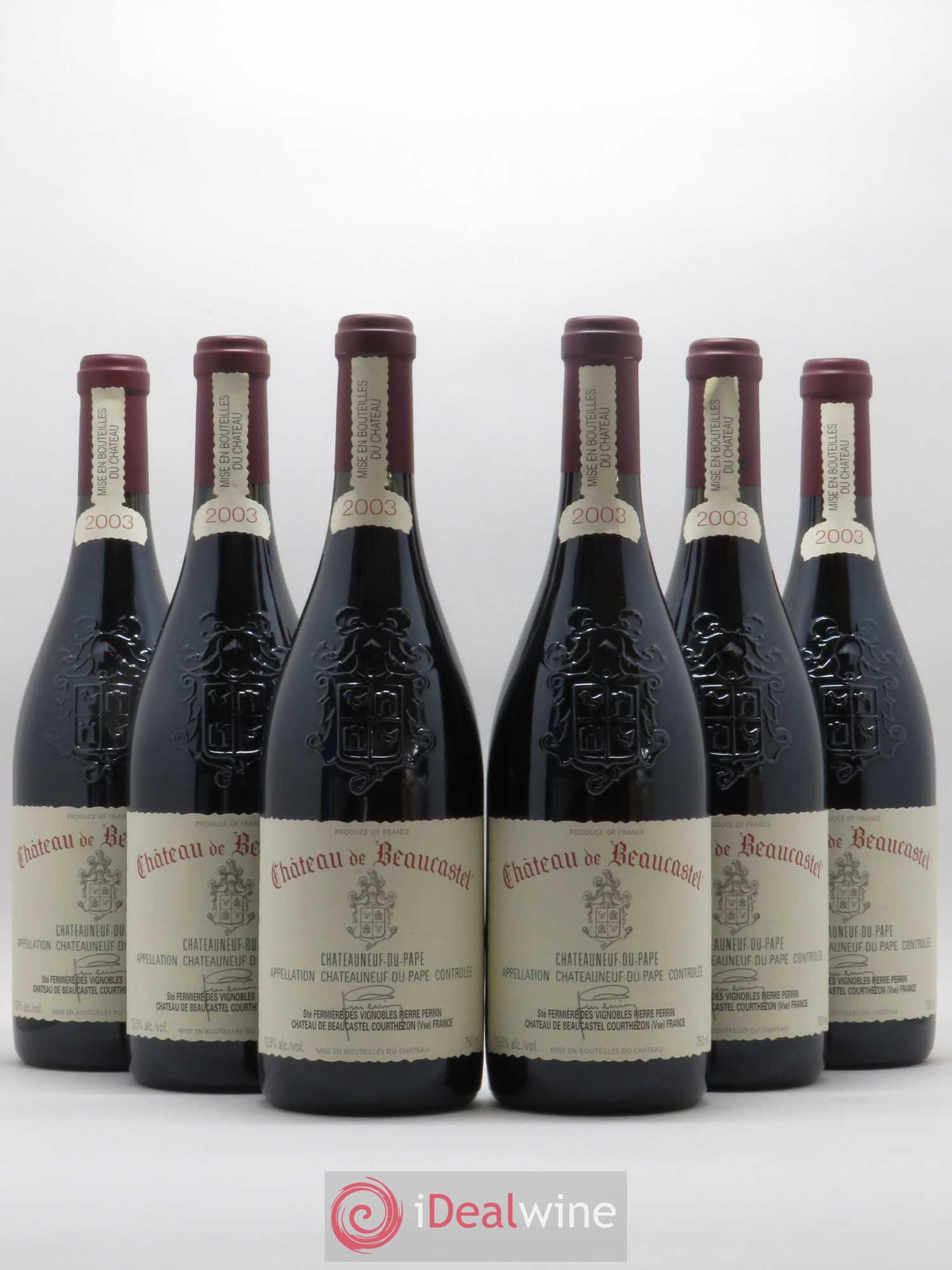 Châteauneuf-du-Pape Château de Beaucastel Famille Perrin 2003 - Lot de 6 bouteilles - 0