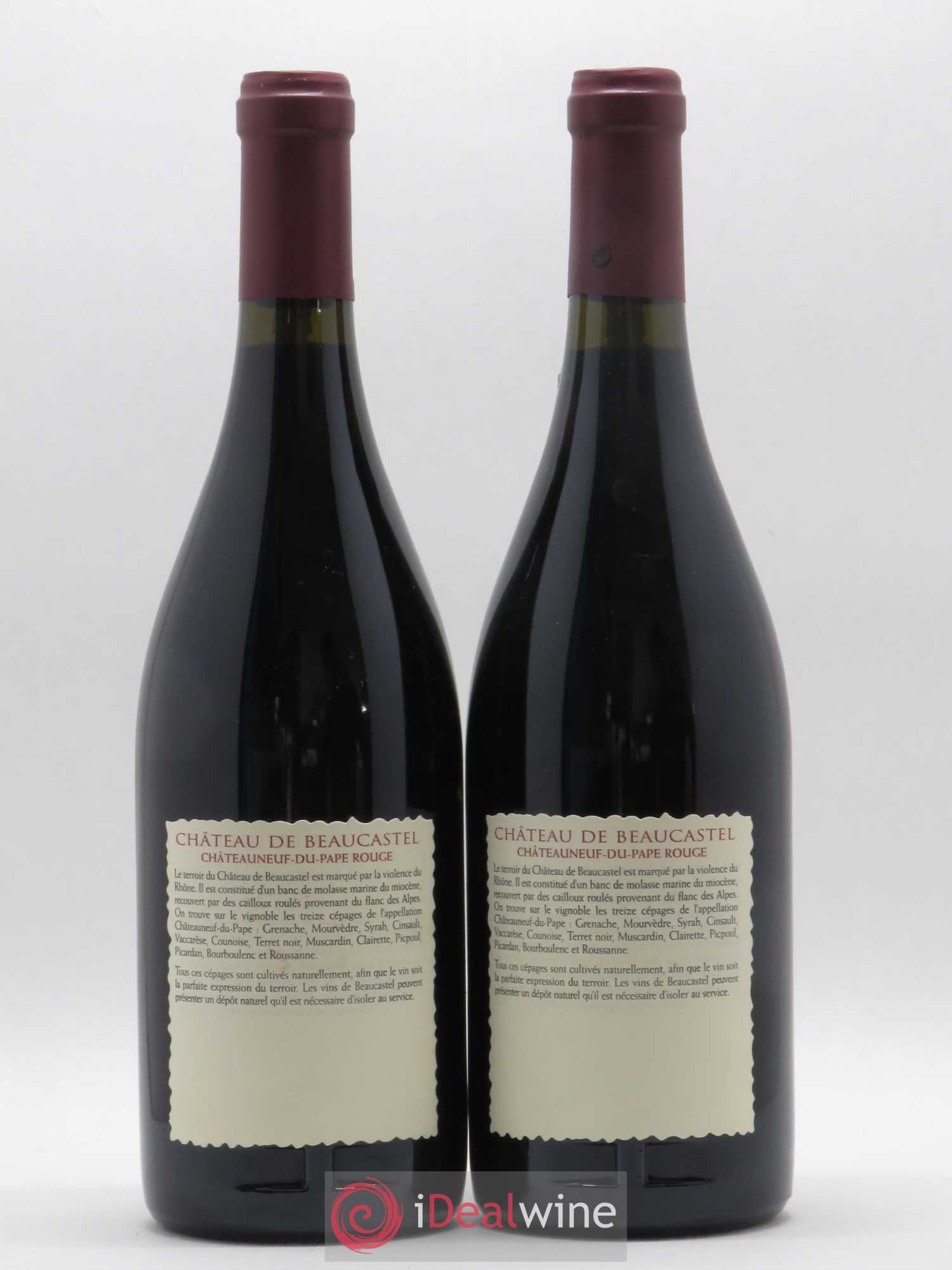 Châteauneuf-du-Pape Château de Beaucastel Famille Perrin 2001 - Lot de 2 bouteilles - 1