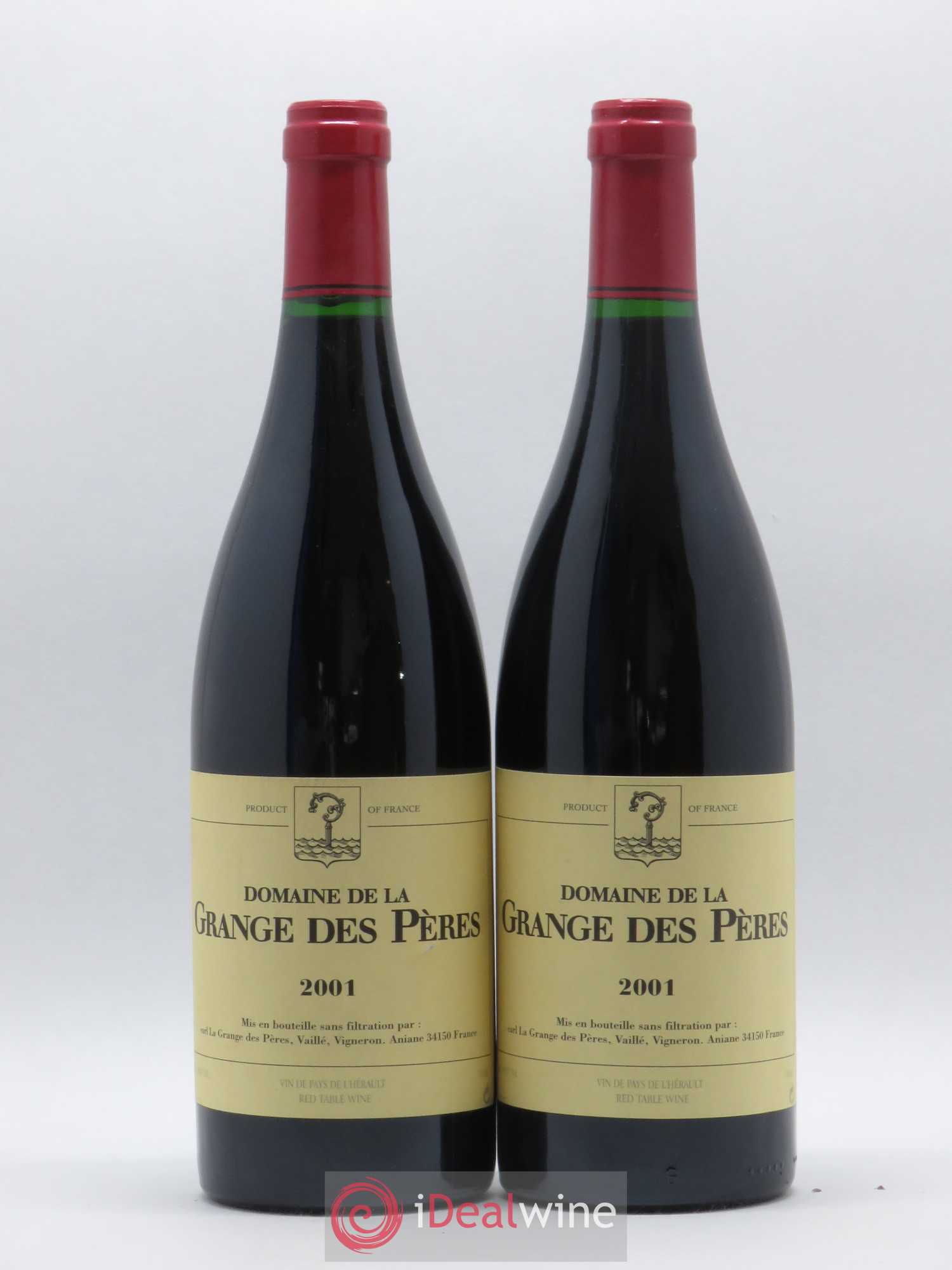 Pays d'Hérault Grange des Pères Laurent Vaillé 2001 - Lot de 2 bouteilles - 0