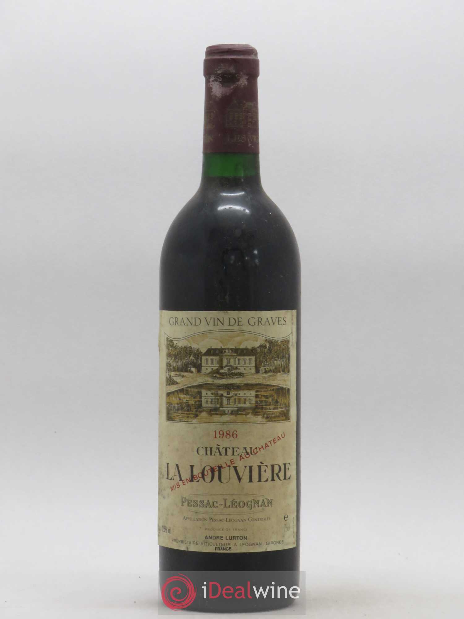 Château la Louvière 1986 - Lot de 1 bouteille - 0