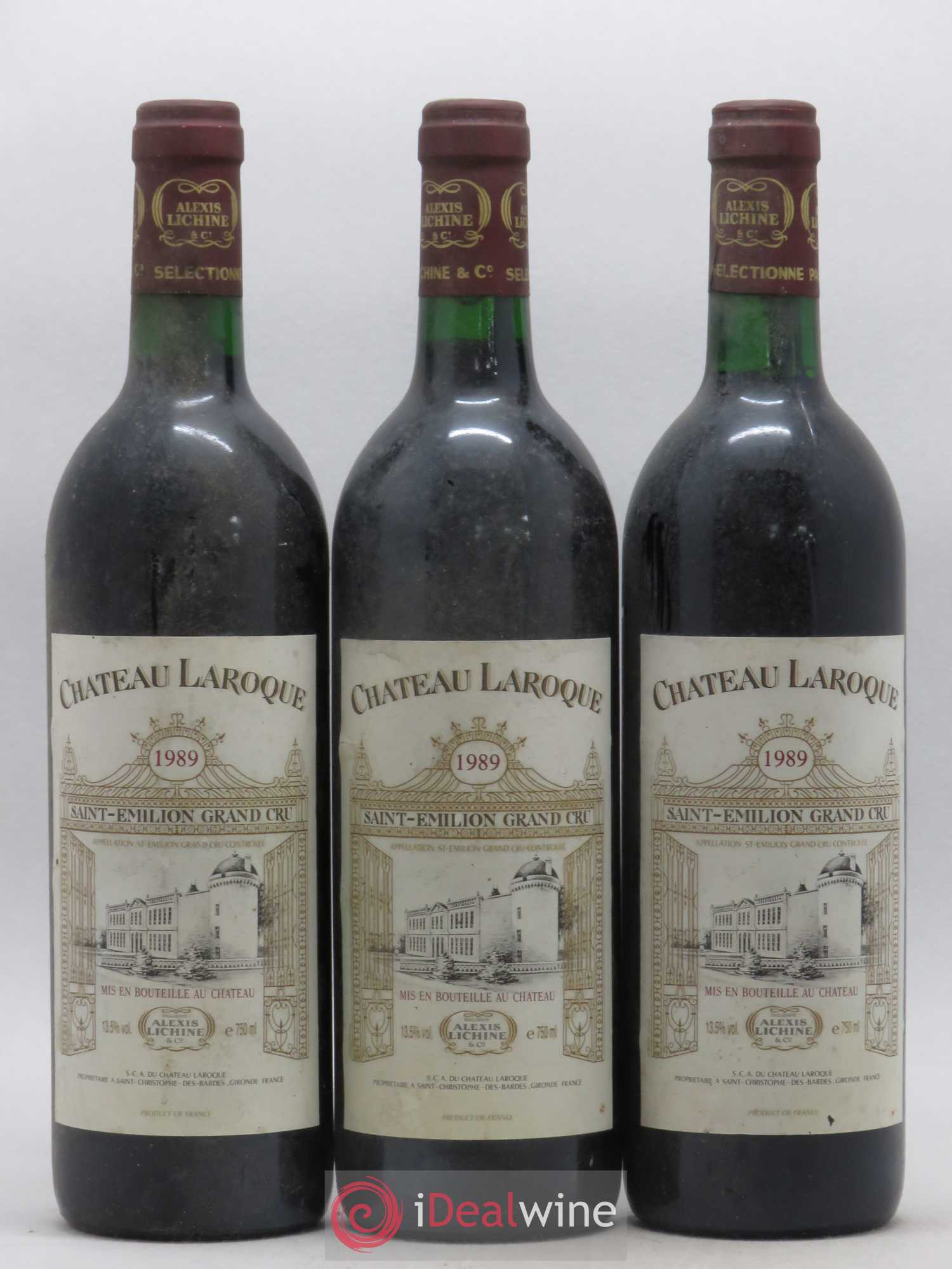 Château Laroque Grand Cru Classé 1989 - Lot de 3 bouteilles - 0