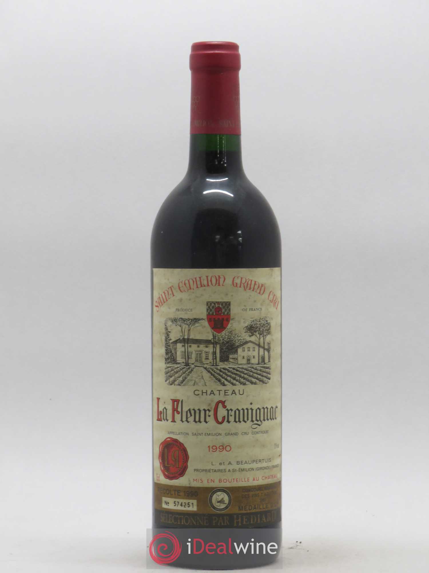 Saint-Émilion Grand Cru Château La Fleur Cravignac 1990 - Posten von 1 Flasche - 0
