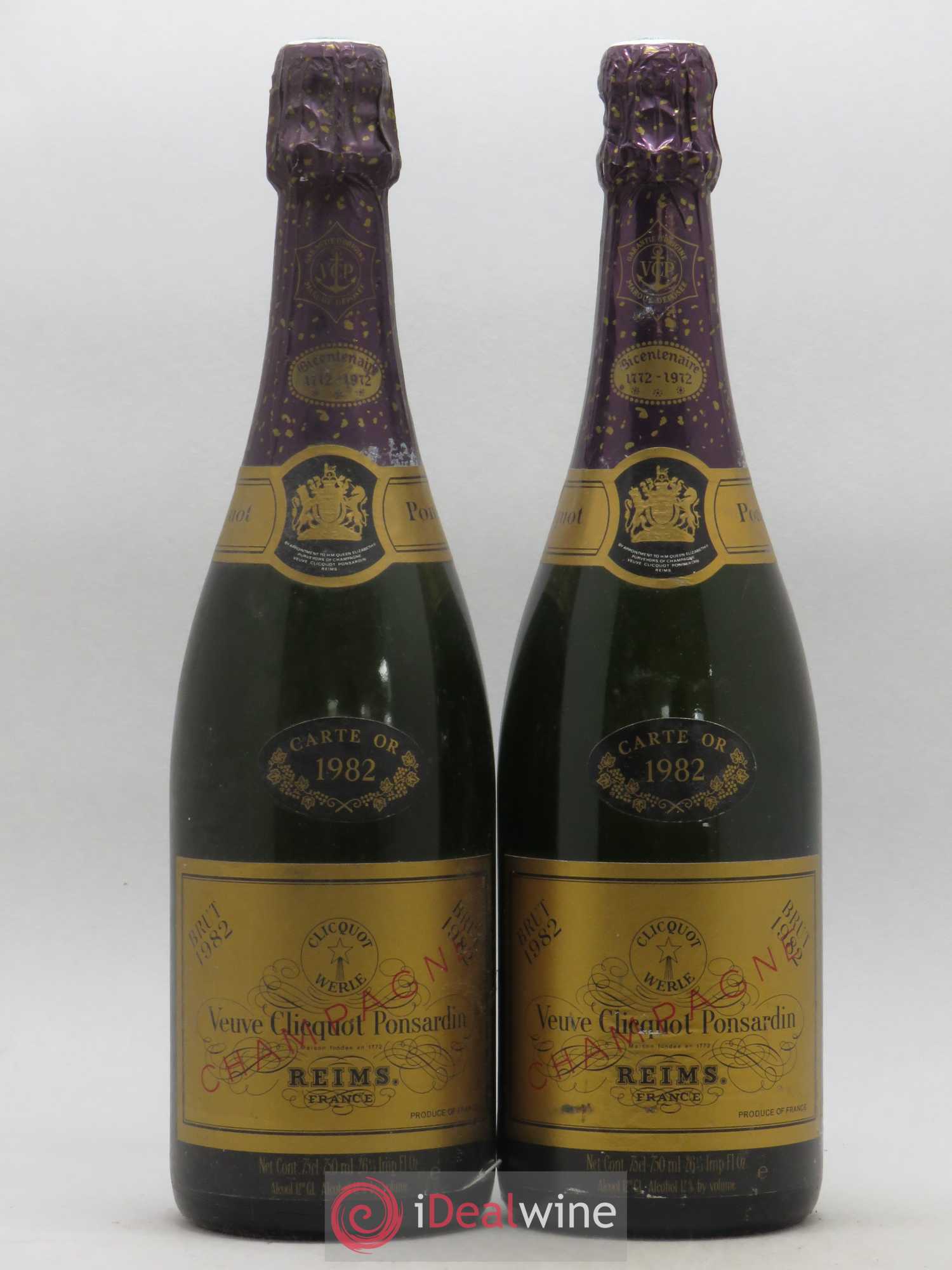 Champagne Carte d'Or Veuve Clicquot 1982 - Posten von 2 Flaschen - 0