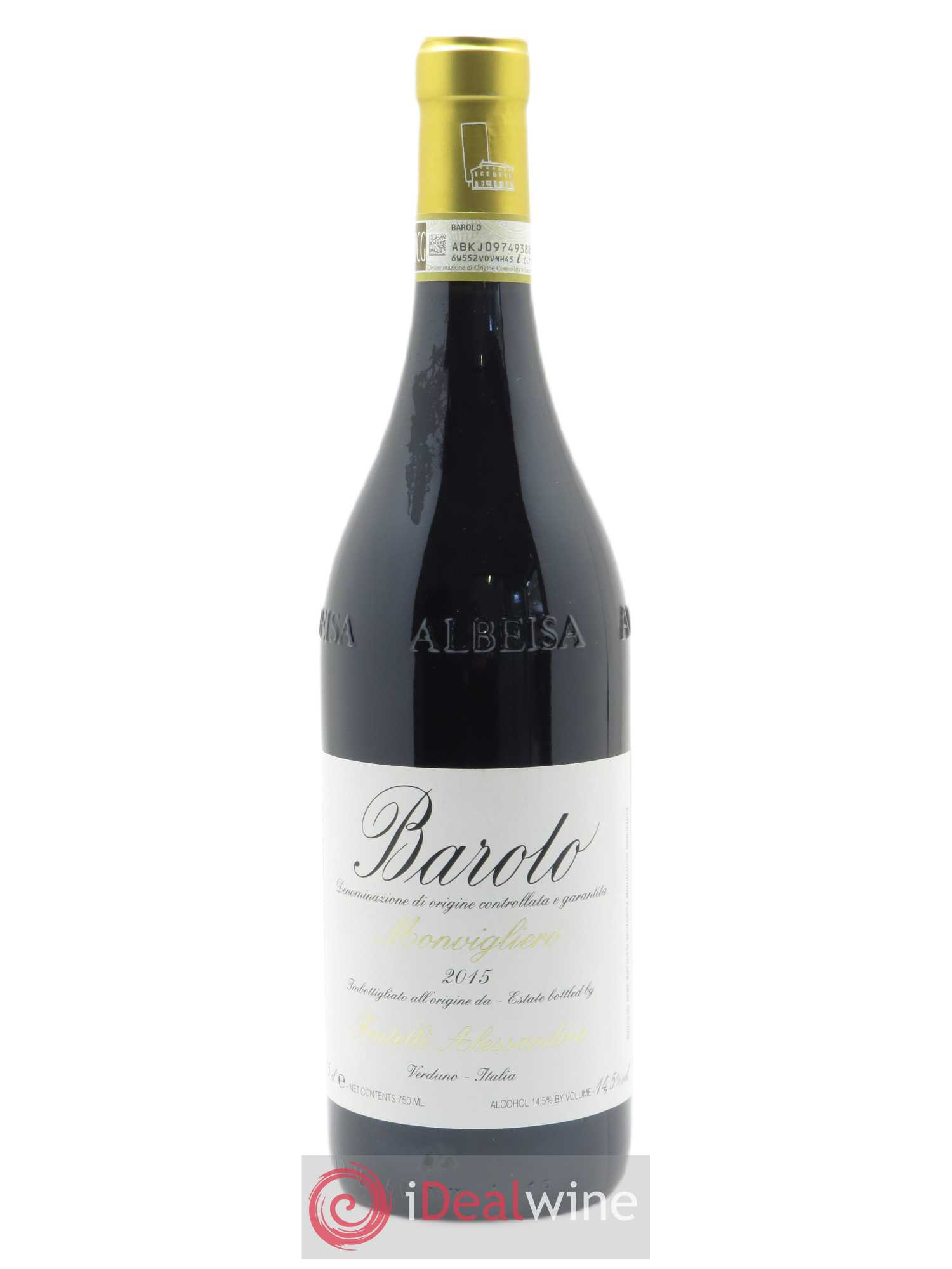 Barolo DOCG Monvigliero Fratelli Alessandria 2015 - Lot de 1 bouteille - 0