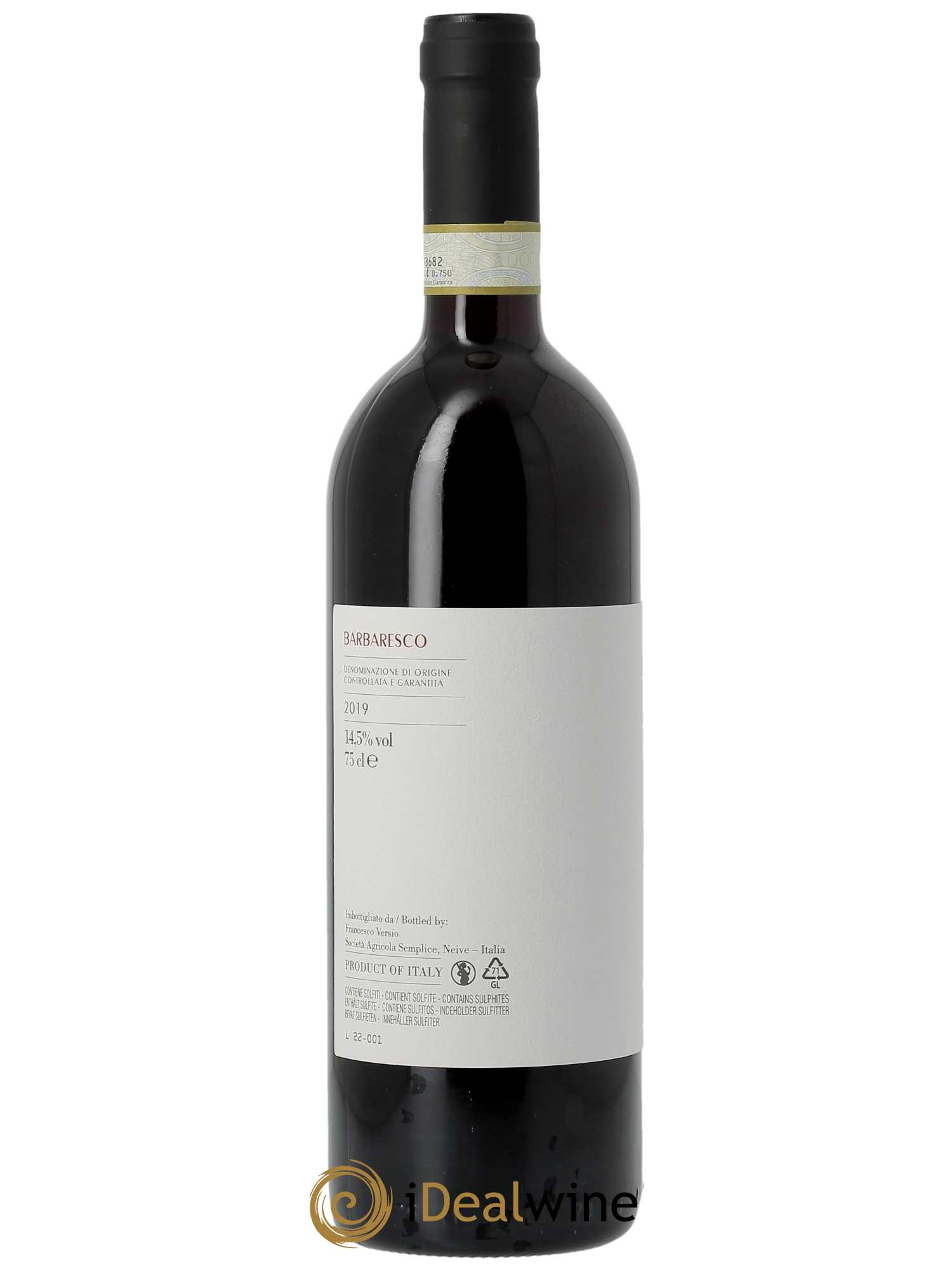 Barbaresco DOCG Francesco Versio 2019 - Lot de 1 bouteille - 1