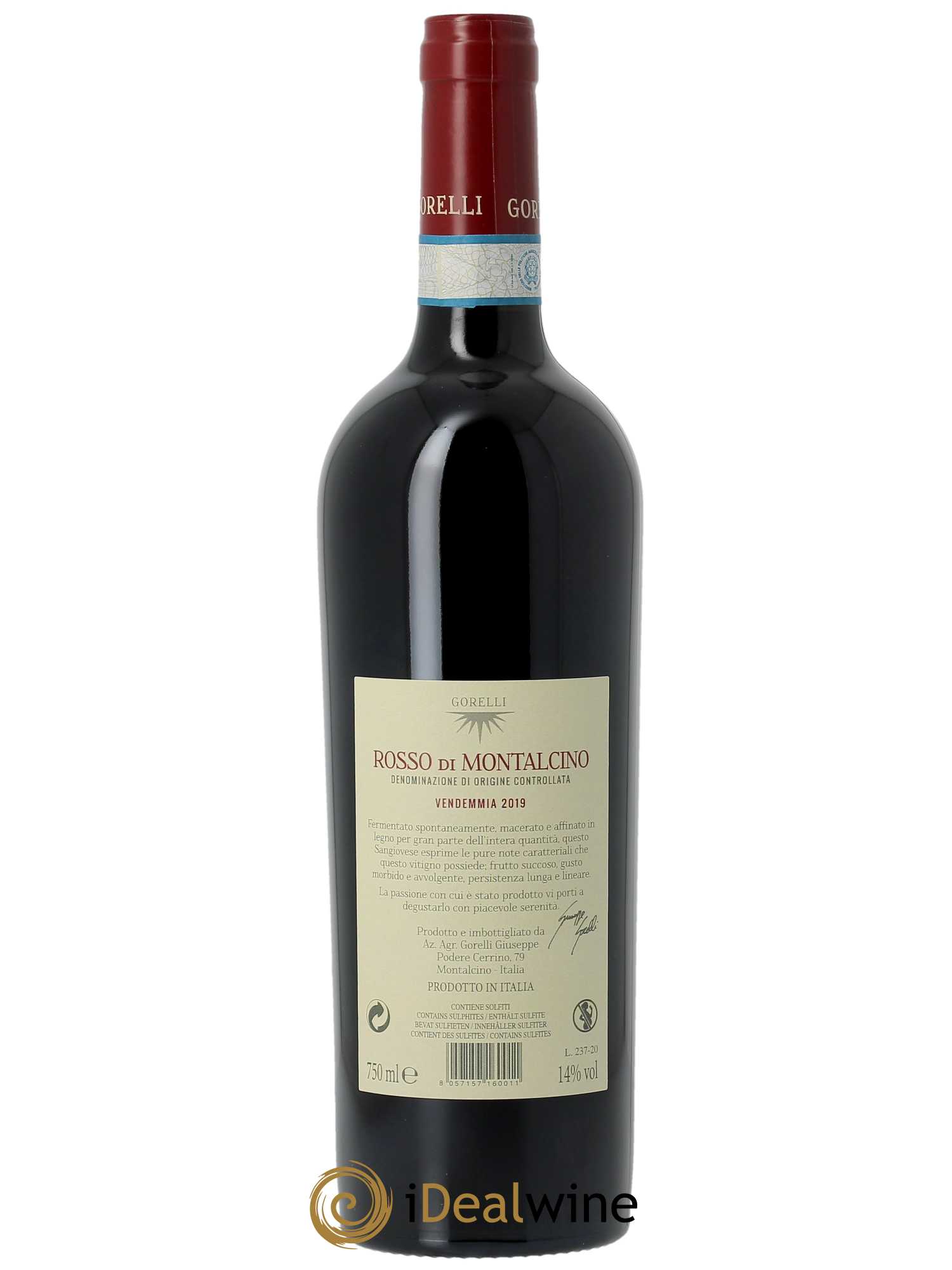Rosso di Montalcino DOC Gorelli 2019 - Lot de 1 bouteille - 1