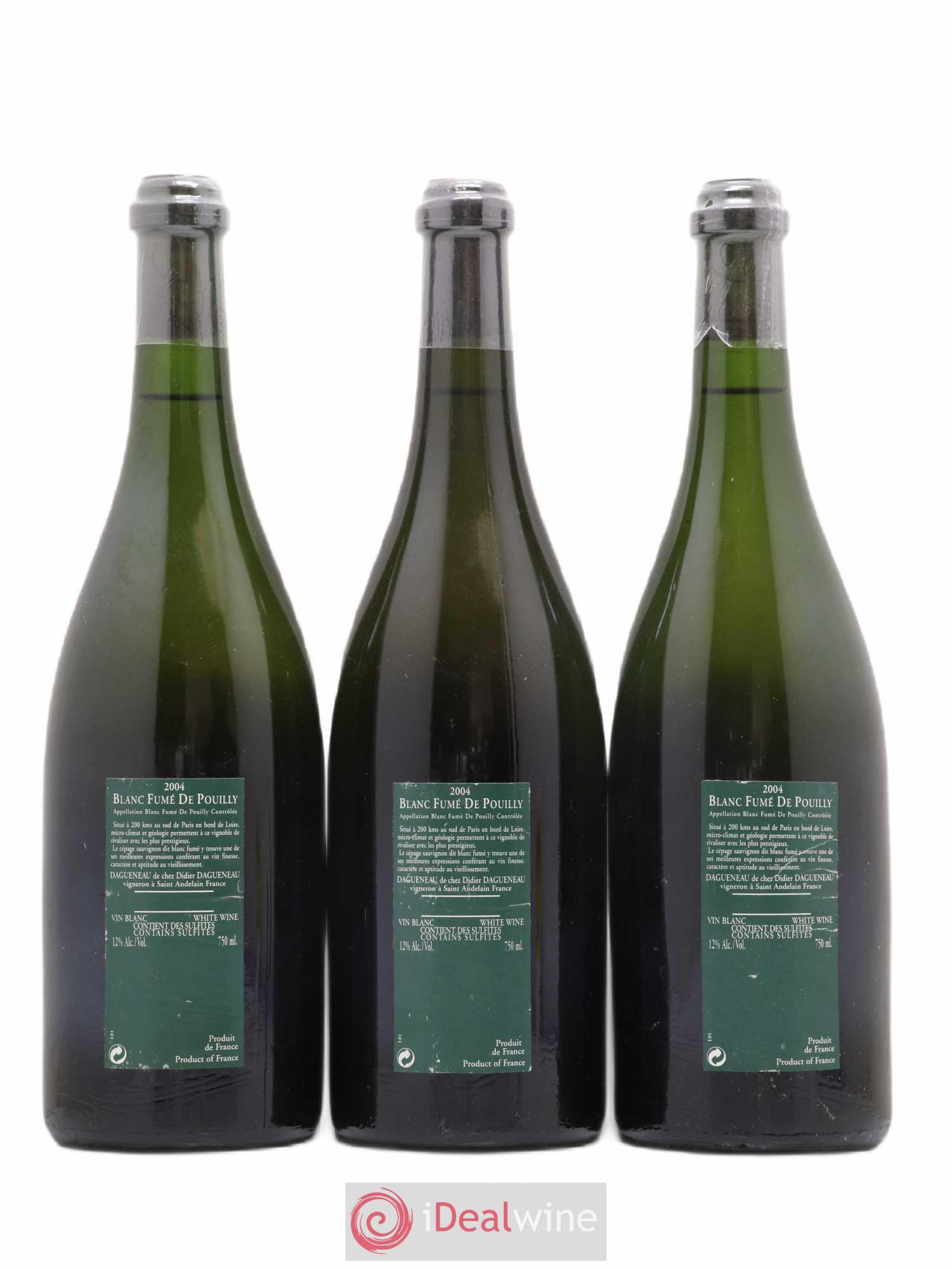 Vin de France (anciennement Pouilly-Fumé) Silex Dagueneau (Domaine Didier - Louis-Benjamin) 2004 - Lot de 3 bouteilles - 1