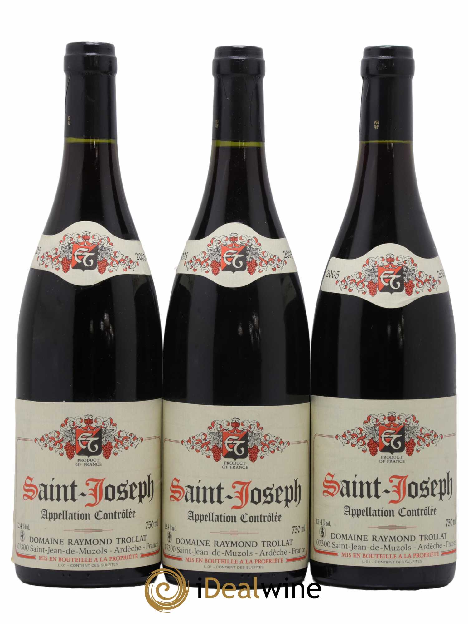 Saint-Joseph Raymond Trollat 2005 - Lot de 3 bouteilles - 0