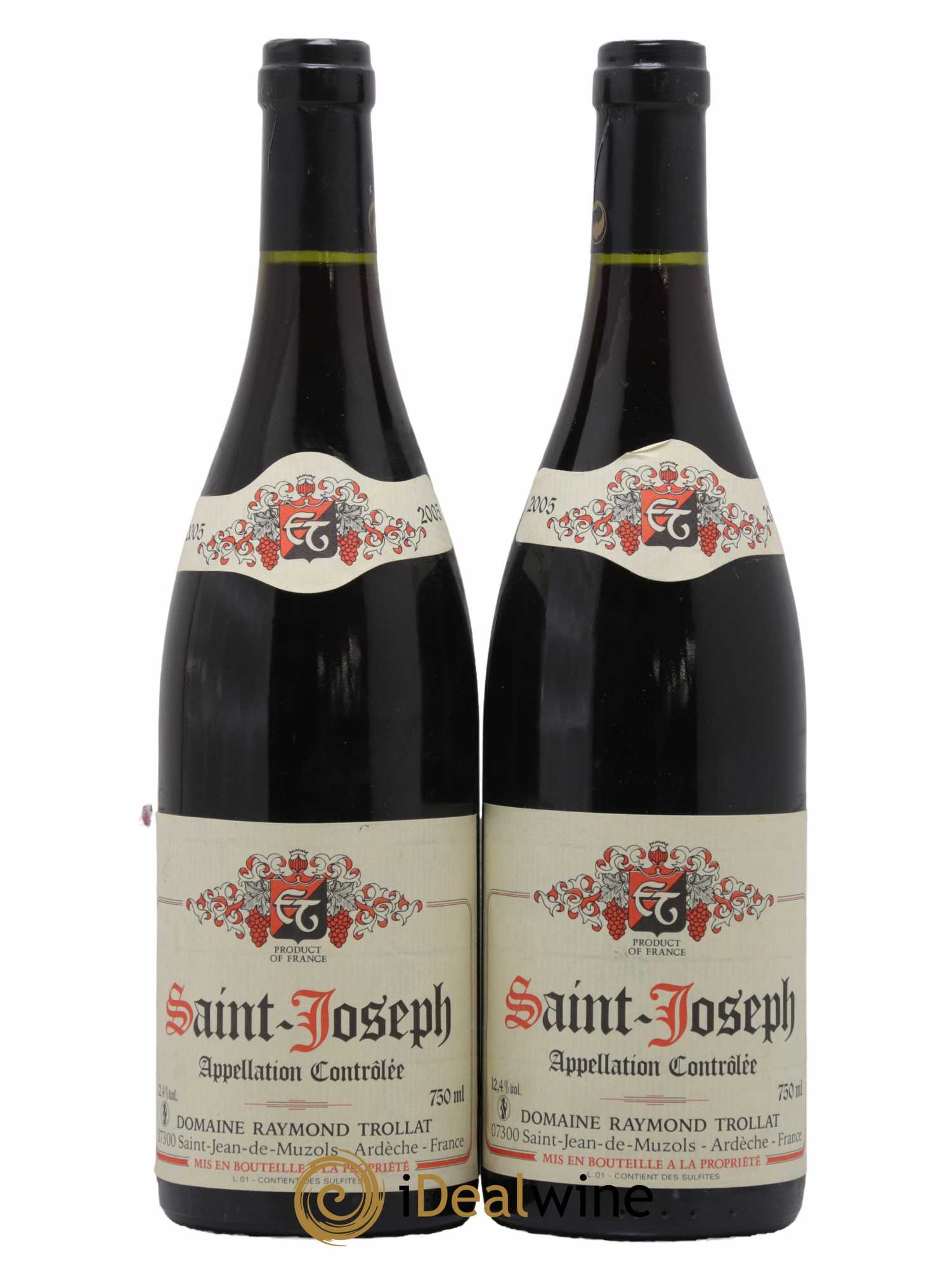 Saint-Joseph Raymond Trollat 2005 - Lot de 2 bouteilles - 0